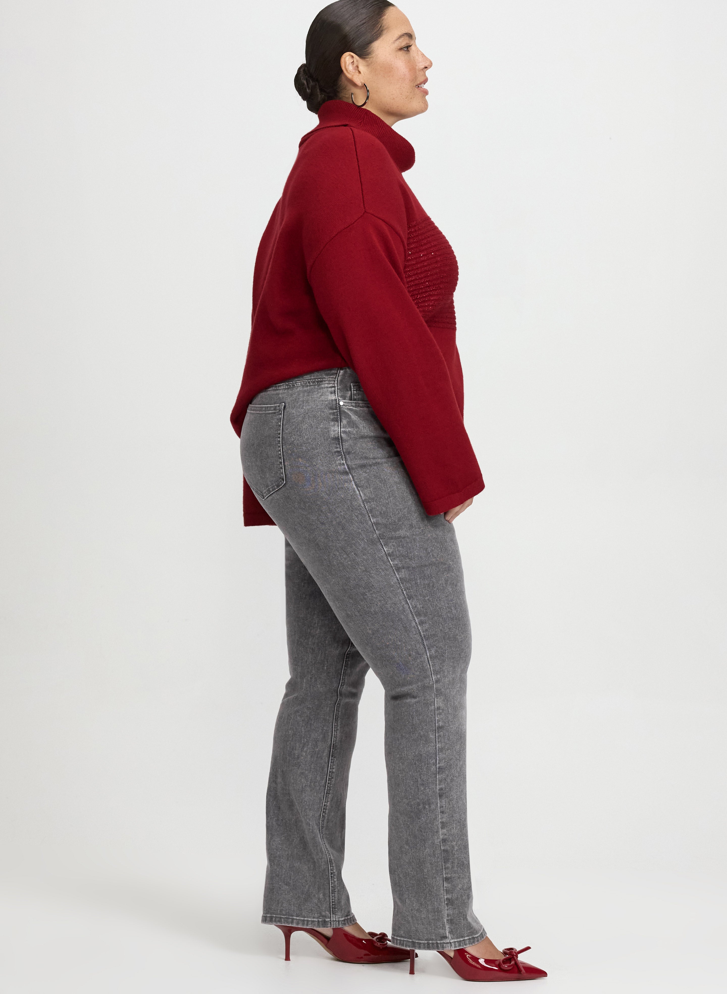 Faded Straight-Leg Jeans-Tactilefable