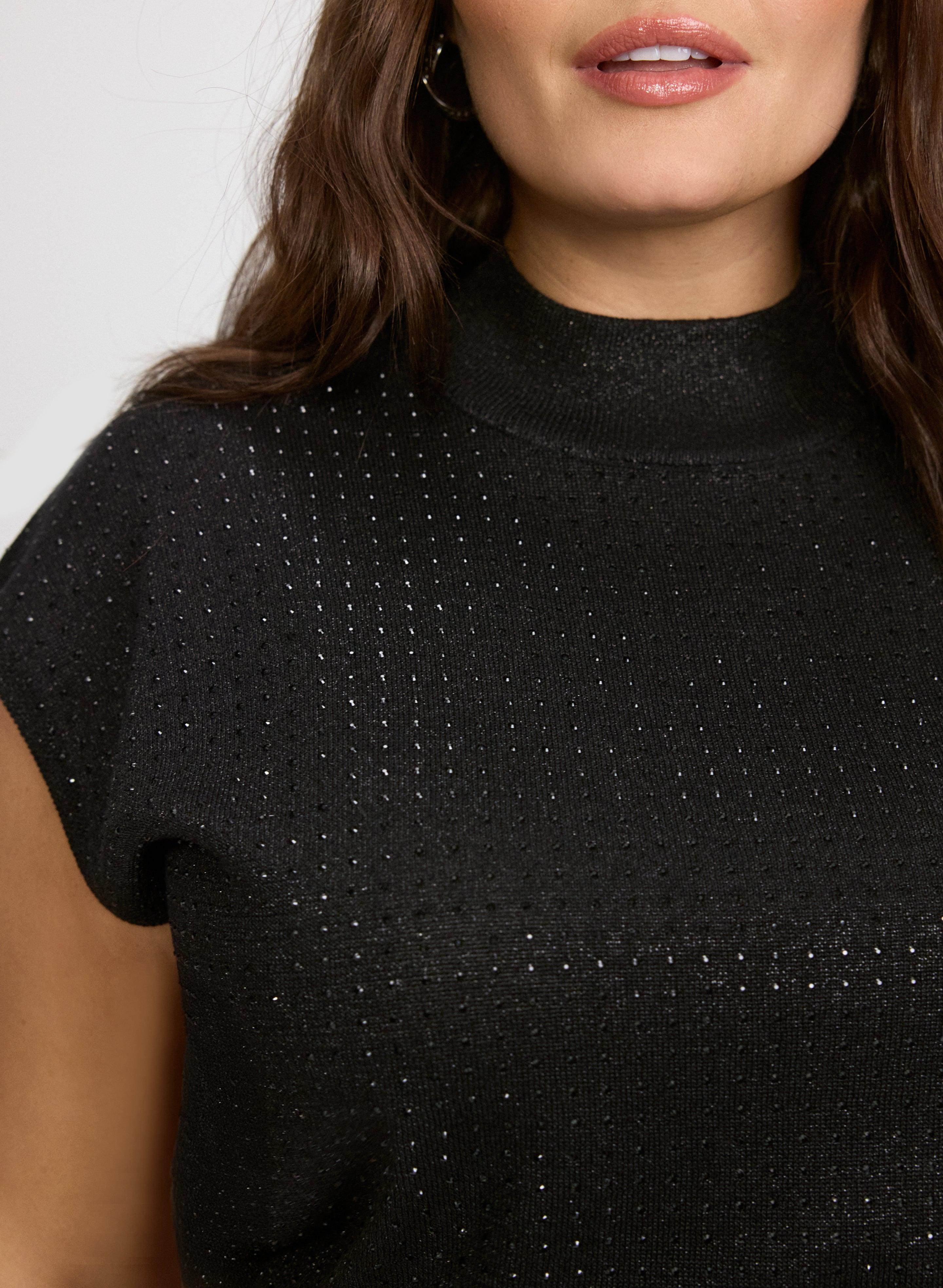 Joseph Ribkoff - Rhinestone Detail Knit Top-Tactilefable
