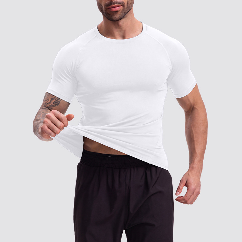 3-Pack of Crew Neck Quick-Drying T-Shirts (Black + White + Gray)-Tactilefable