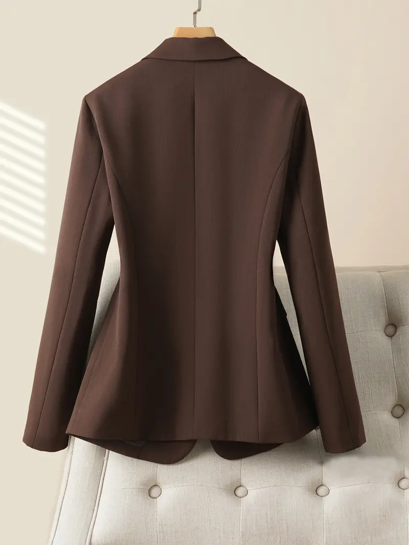 Women's Fashion Collared Blazer Jacket Long Sleeve Fitted, Professional Office Wear, Business Work Clothes, Business Formal Wear, Formal Business Attire, Stylish Ladies Suit Coat, Elegant Workwear Outerwear for Women