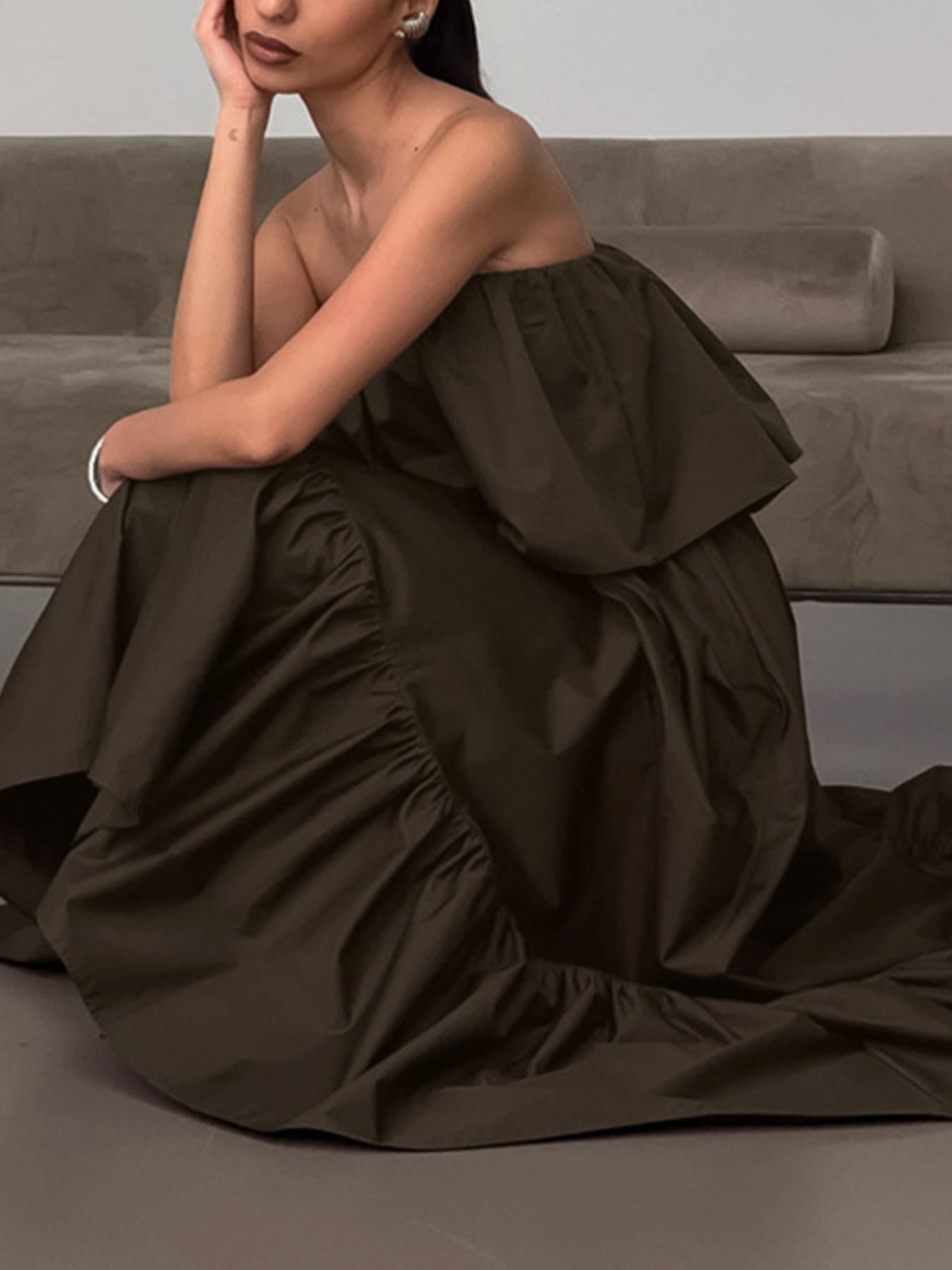 Santorini Romance Off-Shoulder Maxi Dress-Tactilefable