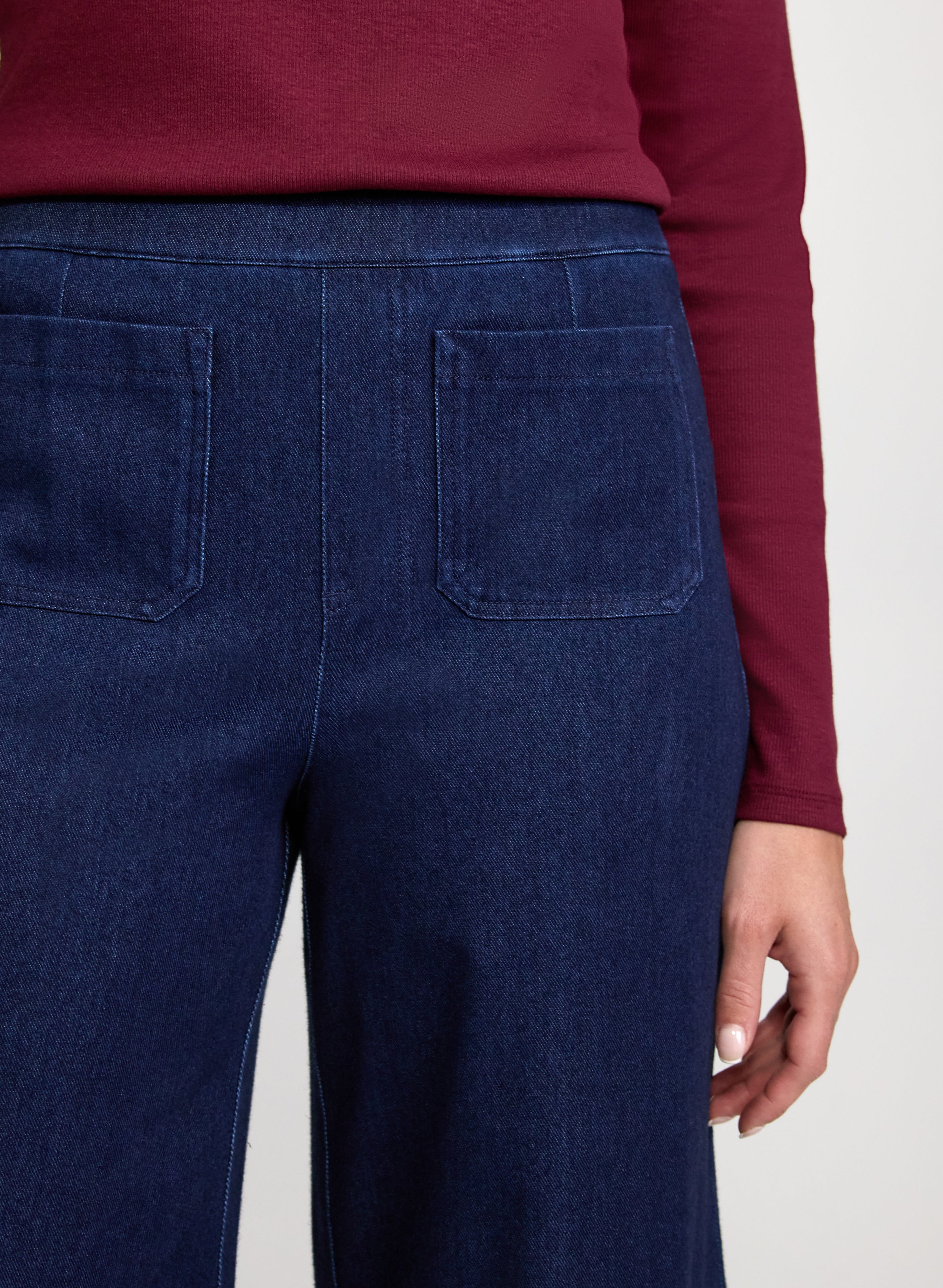 Comfort Stretch Wide-Leg Jeans-Tactilefable