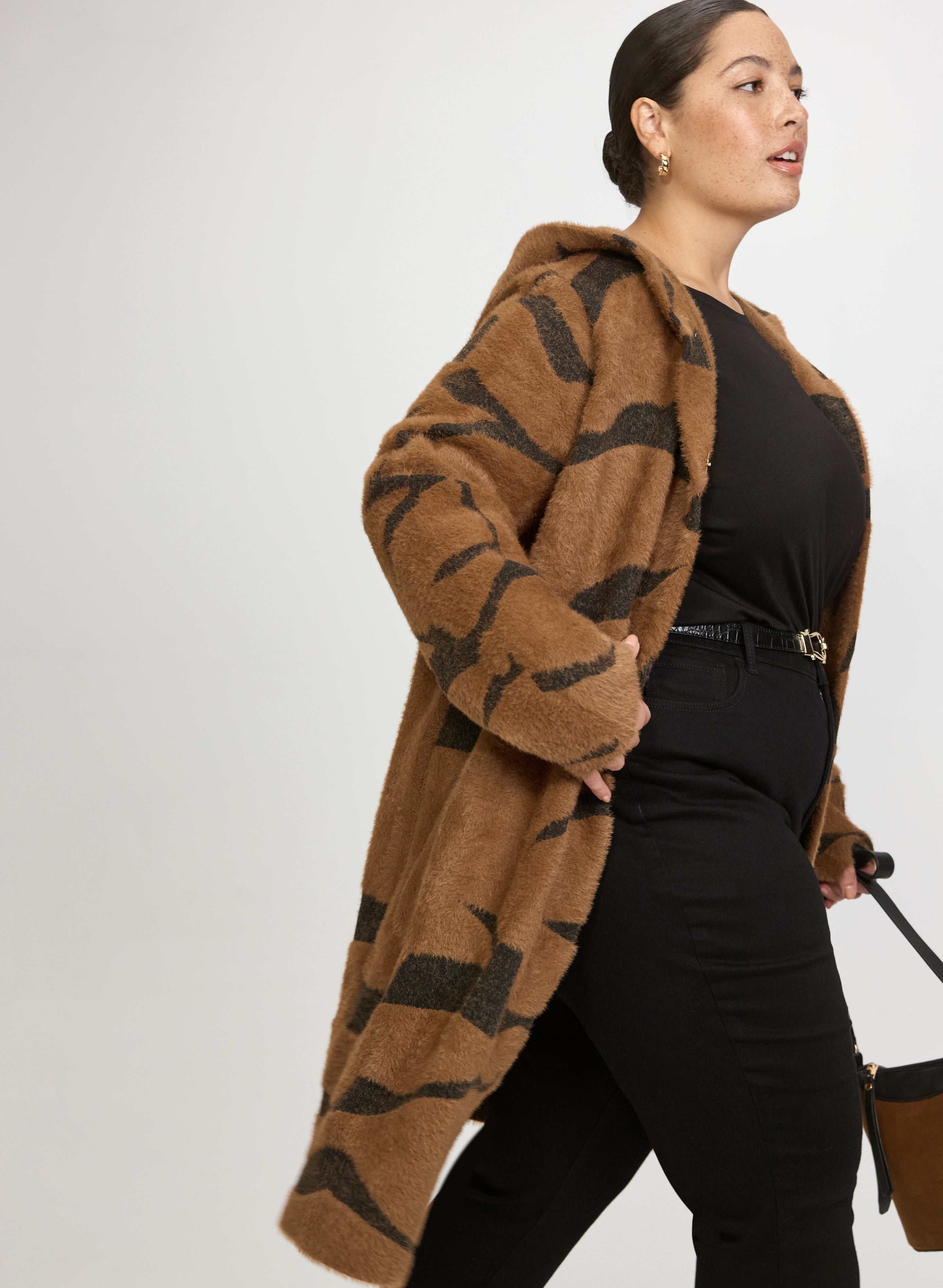 Joseph Ribkoff - Hooded Zebra Print Cardigan-Tactilefable