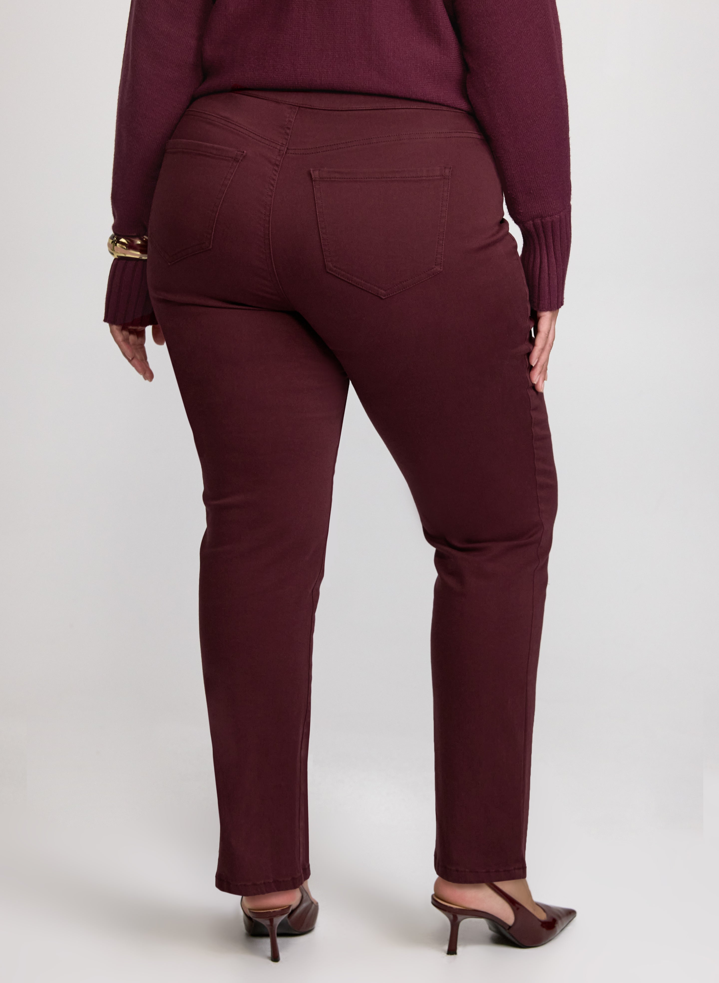 Straight-Leg Pull-On Jeans-Tactilefable