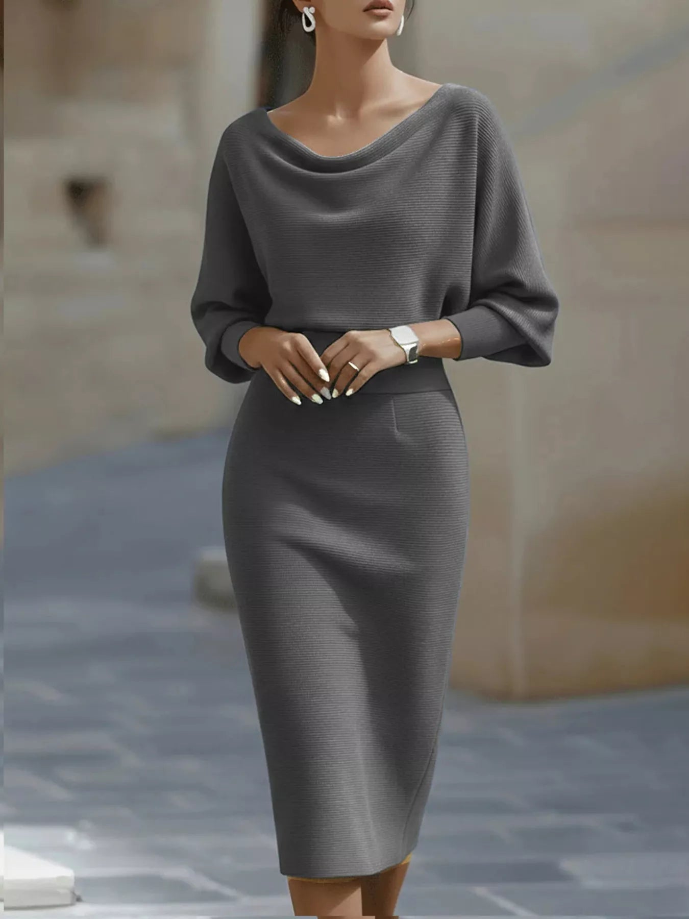 Silver Screen Sophisticate Knit Dress | 4 Colors-Tactilefable