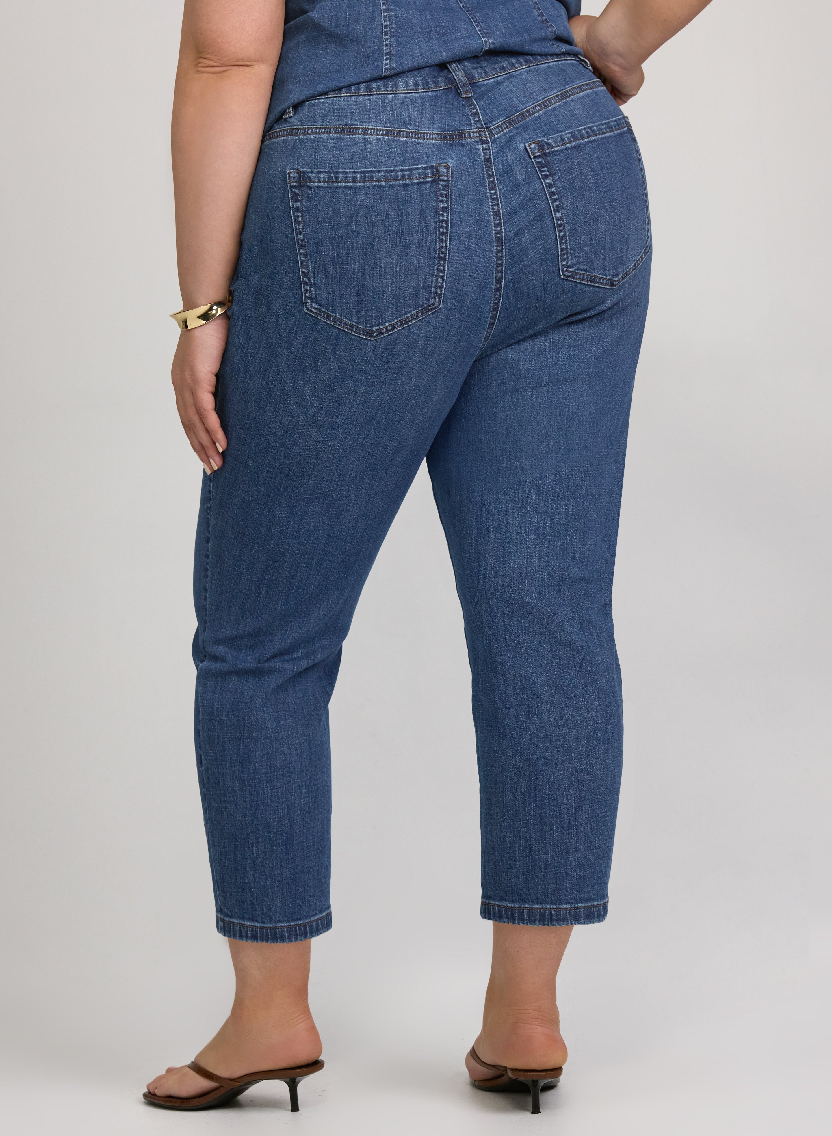 Melanie Lyne - Pinched Seam Denim Capris-Tactilefable