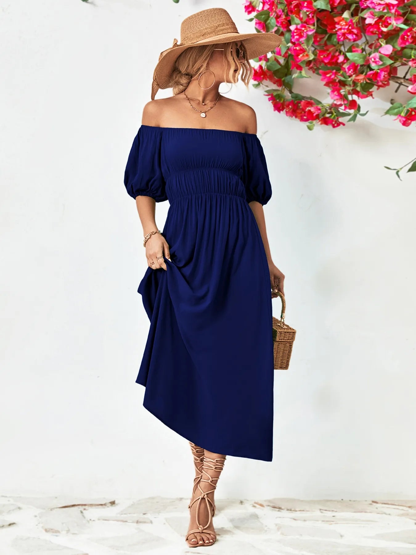 Boho Chic Puff Sleeve Maxi Dress | 3 Colors-Tactilefable