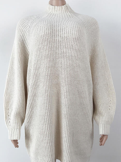Maria Mock Neck Dropped Shoulder Sweater Dress | 5 Colors-Tactilefable