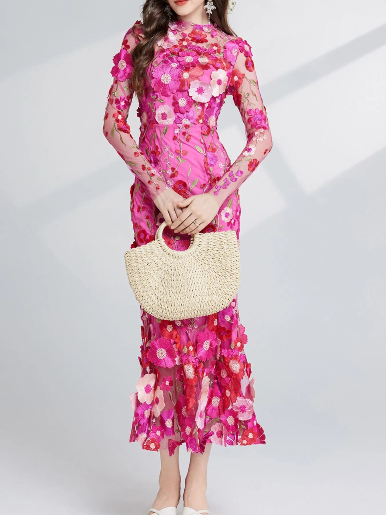 Enchanted Wildflower Mesh Maxi Dress | 4 Colors-Tactilefable