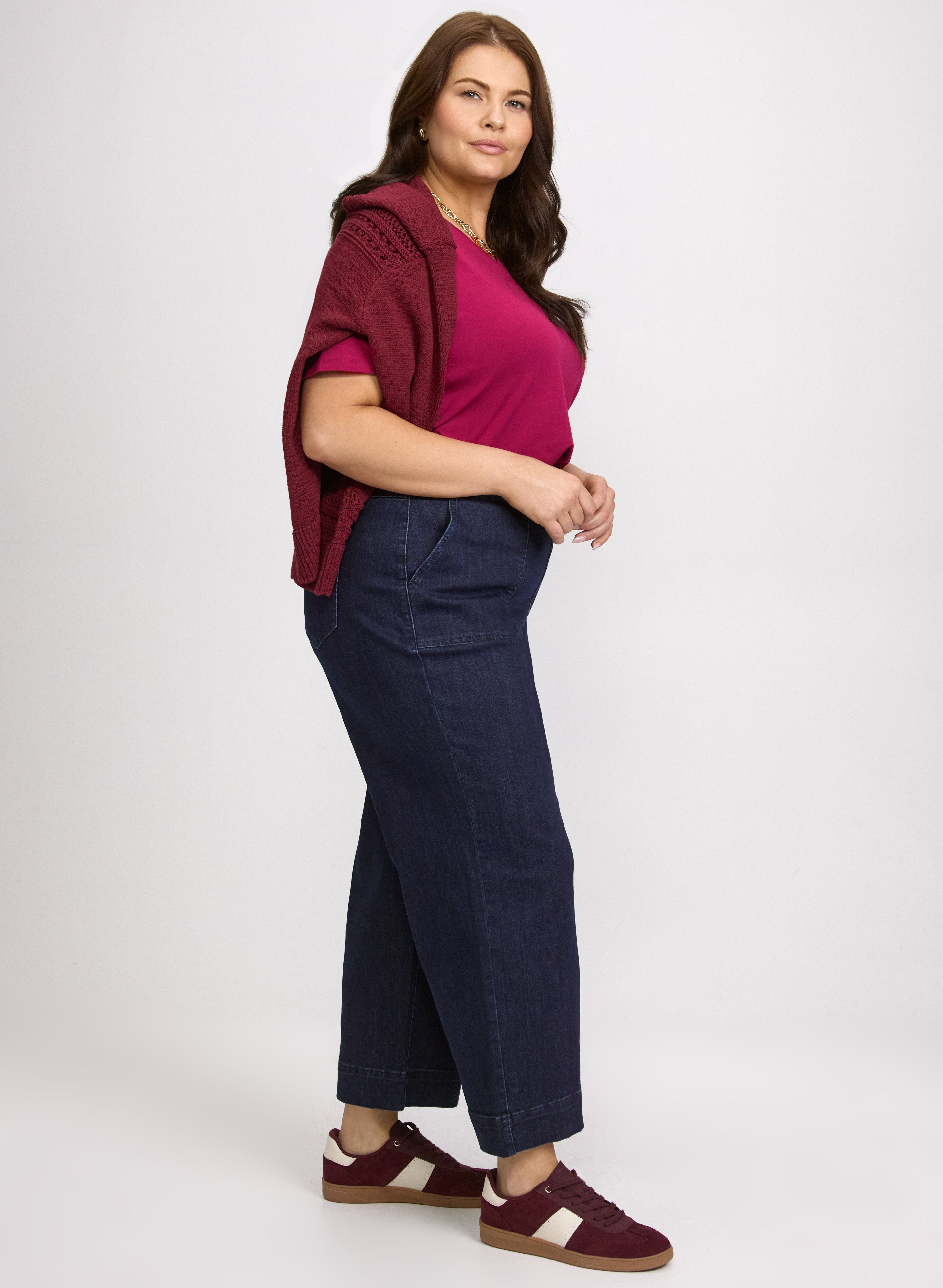 Denim Straight-Leg Capris-Tactilefable