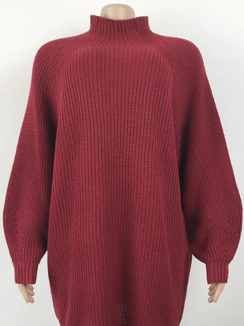 Maria Mock Neck Dropped Shoulder Sweater Dress | 5 Colors-Tactilefable