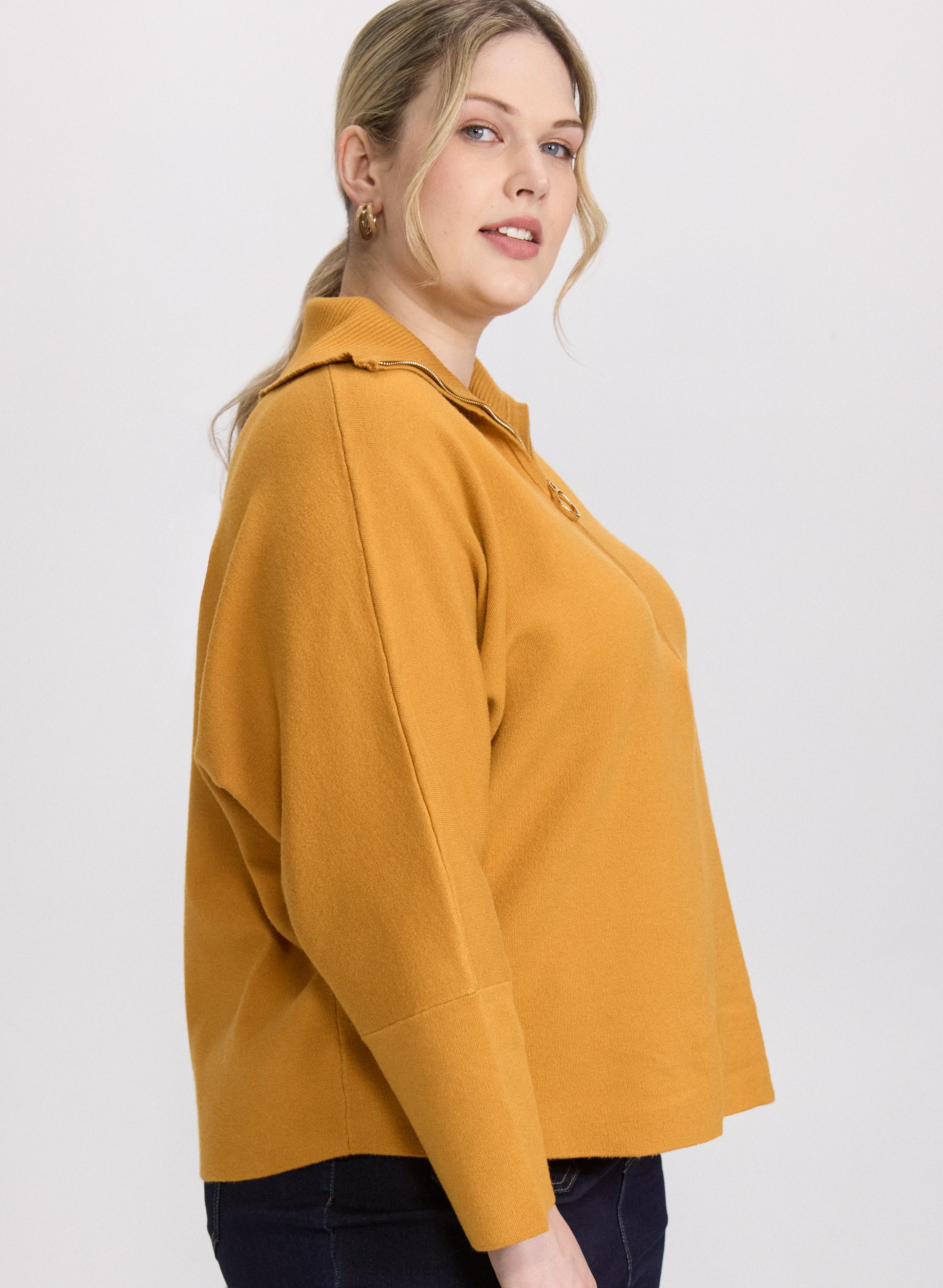 Joseph Ribkoff - Zip-Up Pullover Sweater-Tactilefable