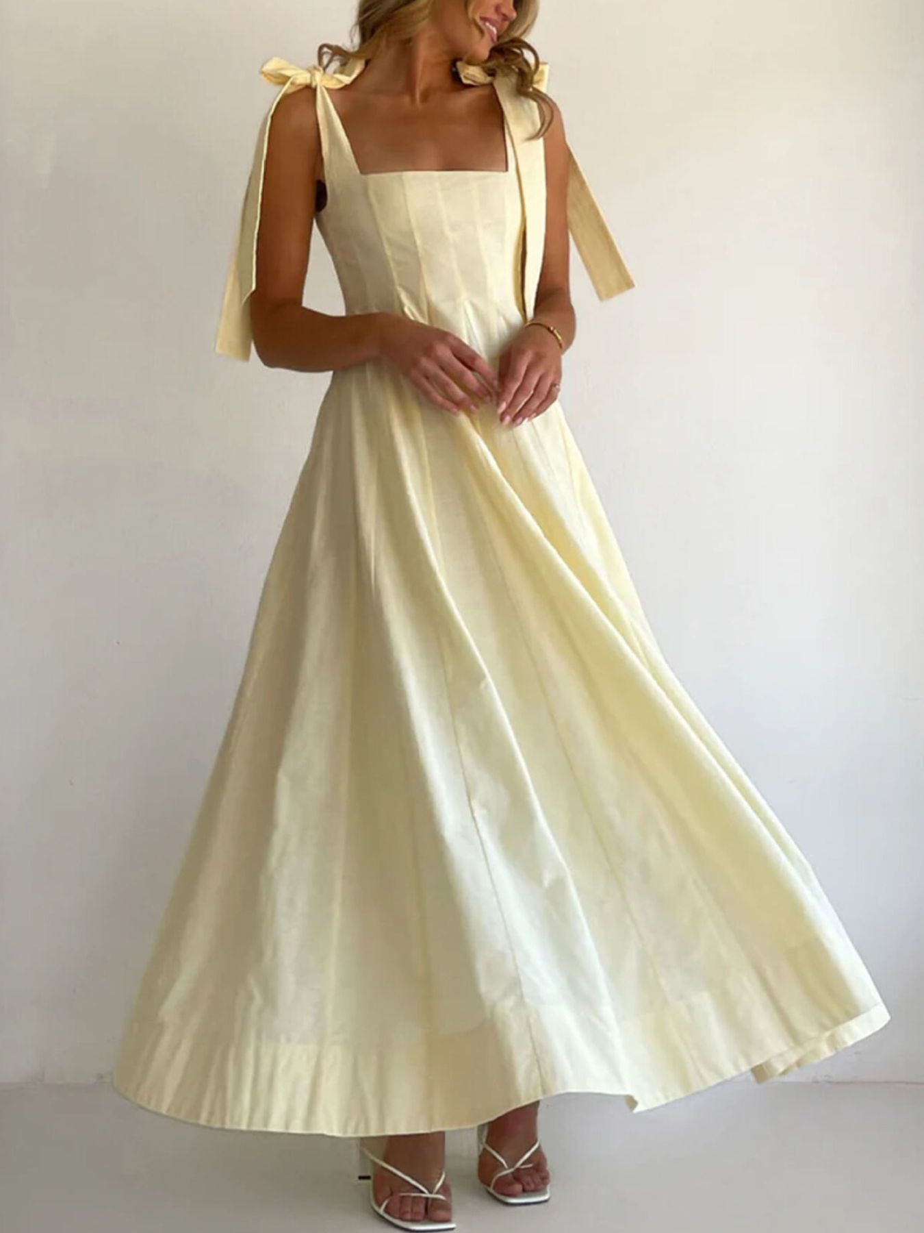 Pastel Promenade Tie-Shoulder Maxi Dress | 3 Colors-Tactilefable