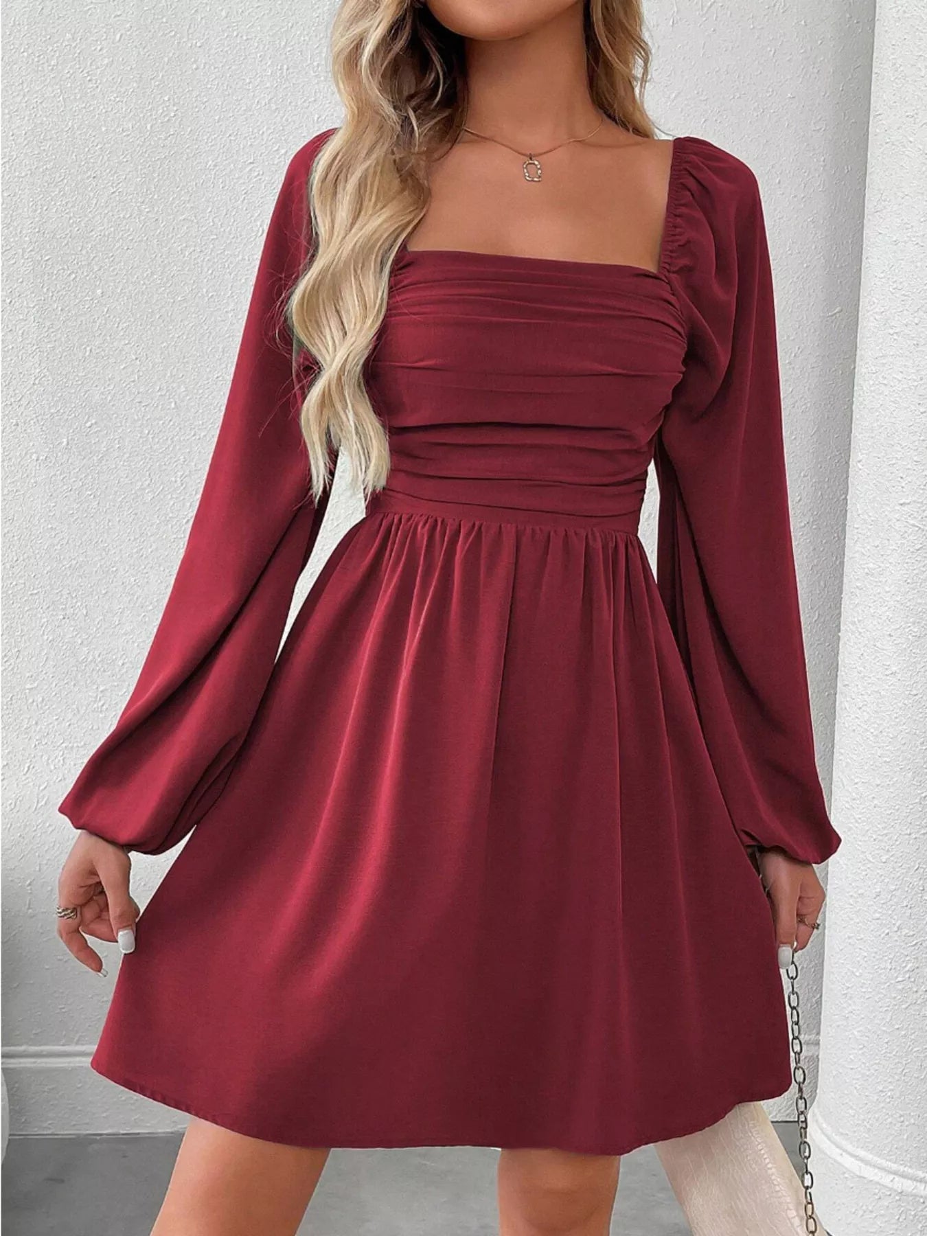 Daisy Rue Ruched Babydoll Mini Dress | 8 Colors | Poundton-Tactilefable