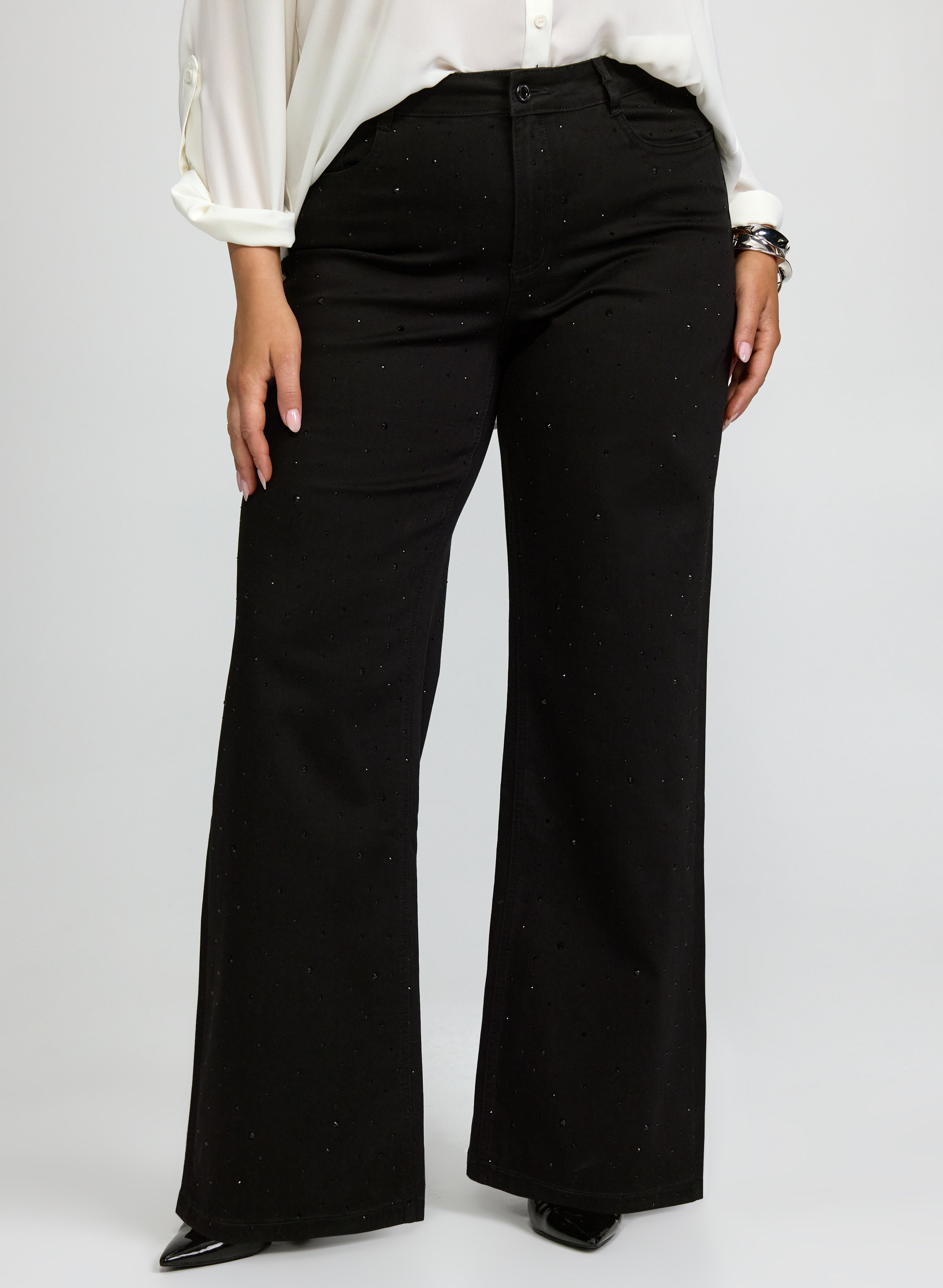 Joseph Ribkoff - Rhinestone Flared Pants-Tactilefable