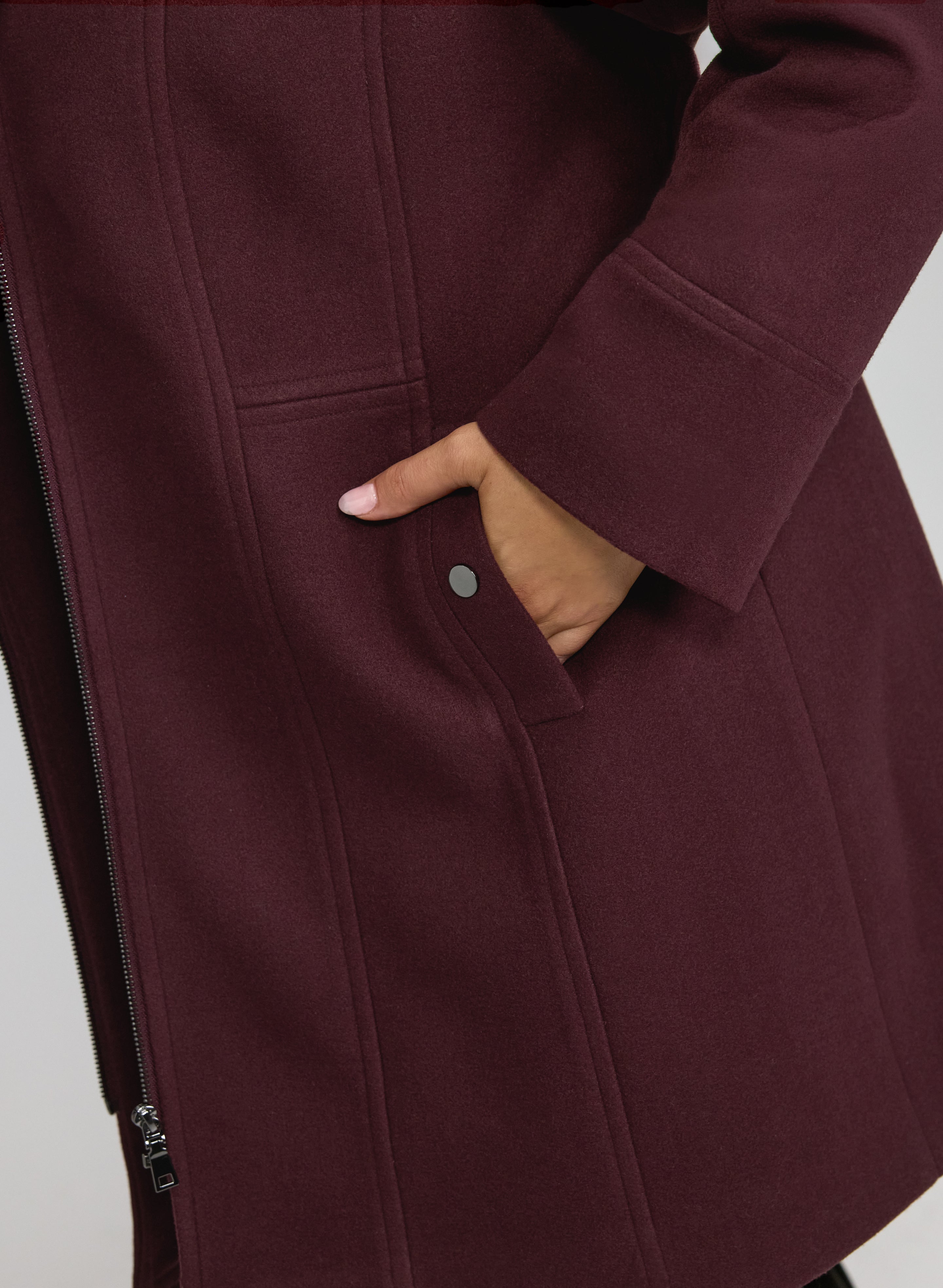 Stretch Faux-Wool Coat-Tactilefable