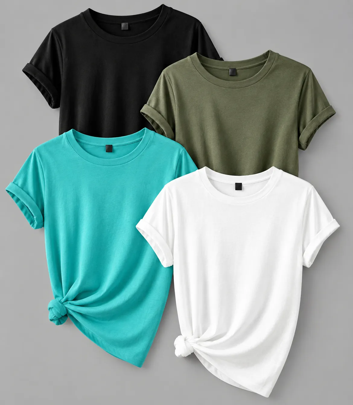 Relaxed Roll Cuff Crew Neck Tee-Tactilefable