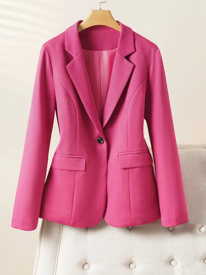 Women's Fashion Collared Blazer Jacket Long Sleeve Fitted, Professional Office Wear, Business Work Clothes, Business Formal Wear, Formal Business Attire, Stylish Ladies Suit Coat, Elegant Workwear Outerwear for Women