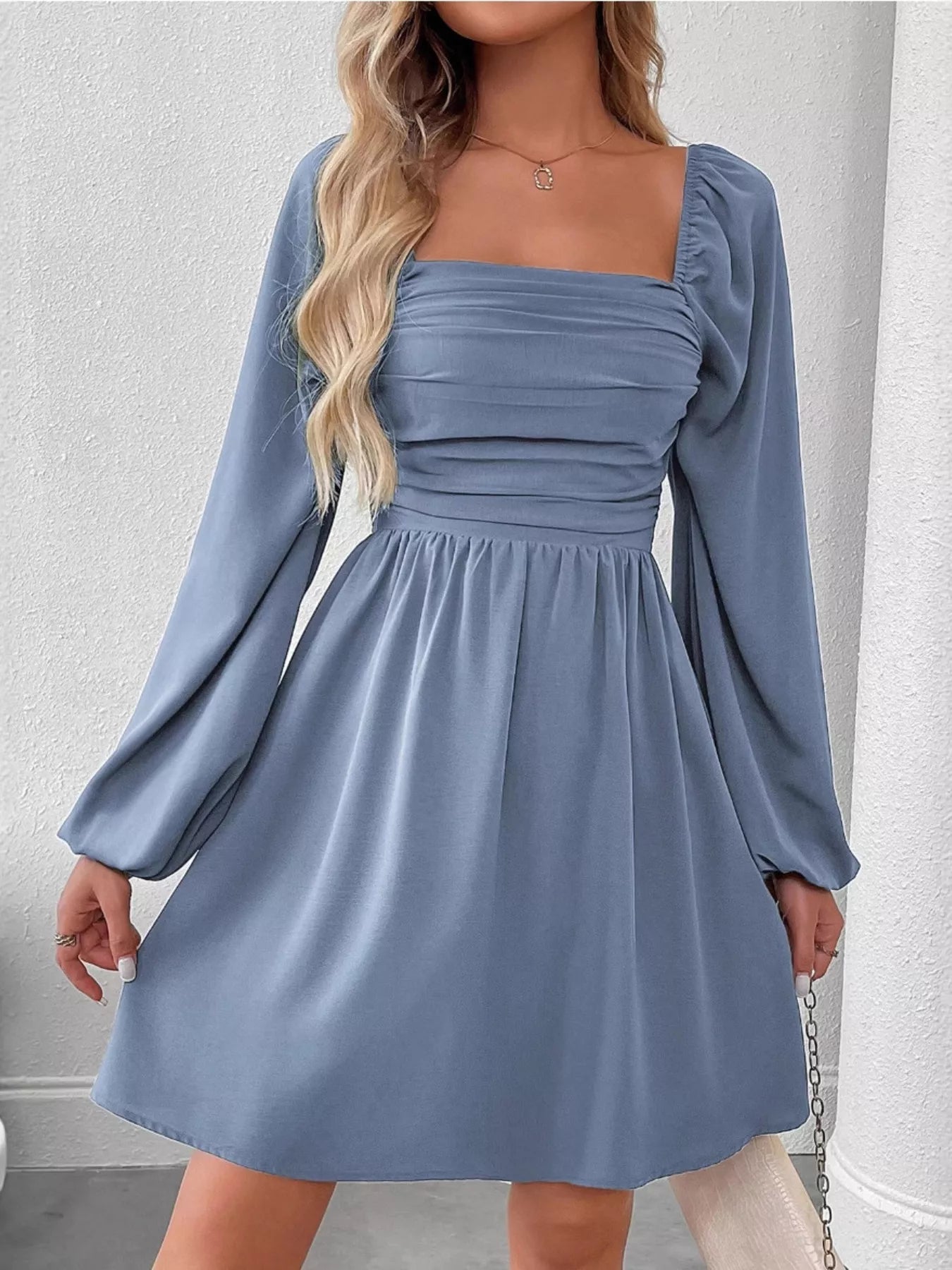 Daisy Rue Ruched Babydoll Mini Dress | 8 Colors | Poundton-Tactilefable