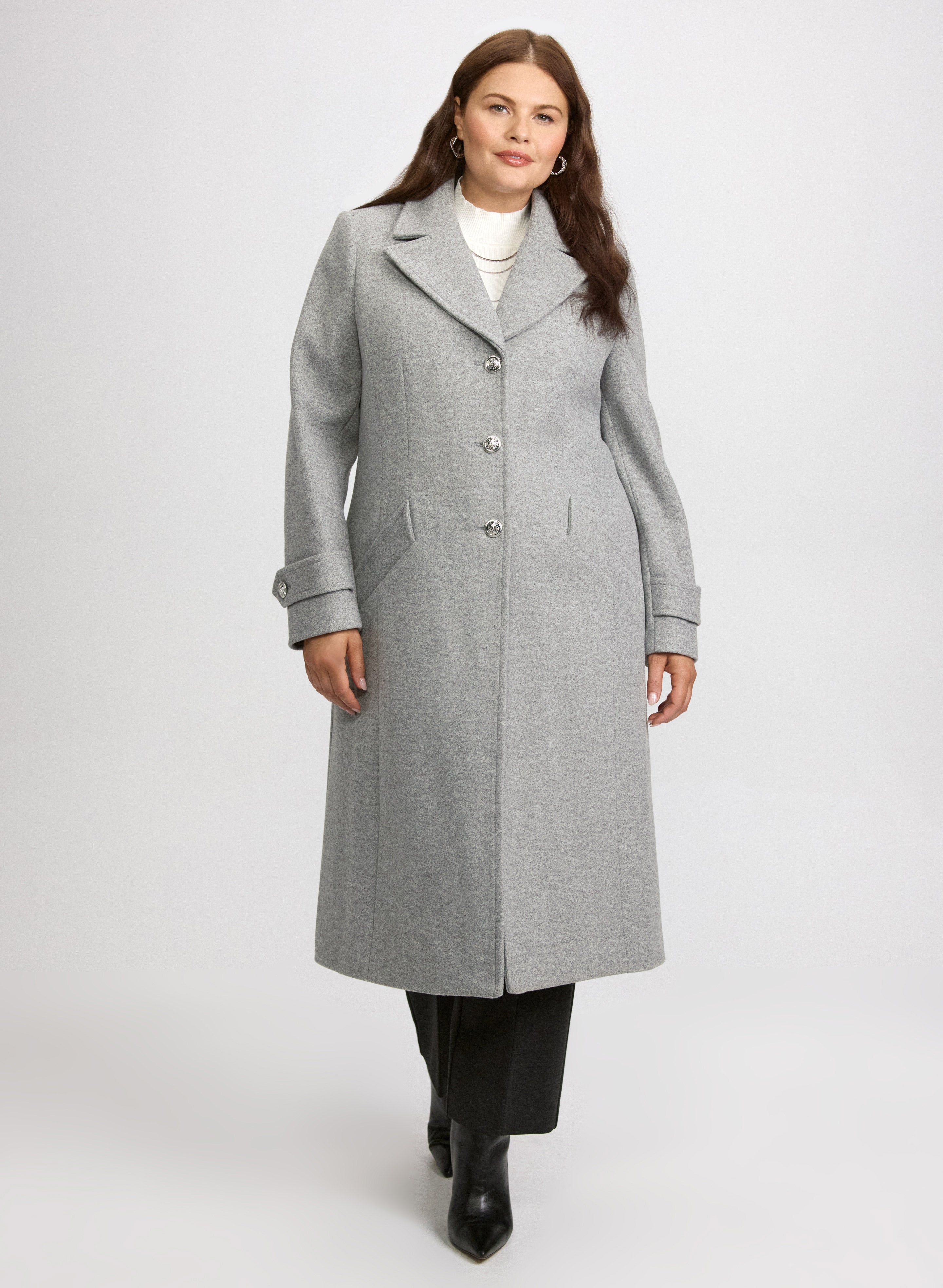 Stretch Wool-Blend Coat-Tactilefable