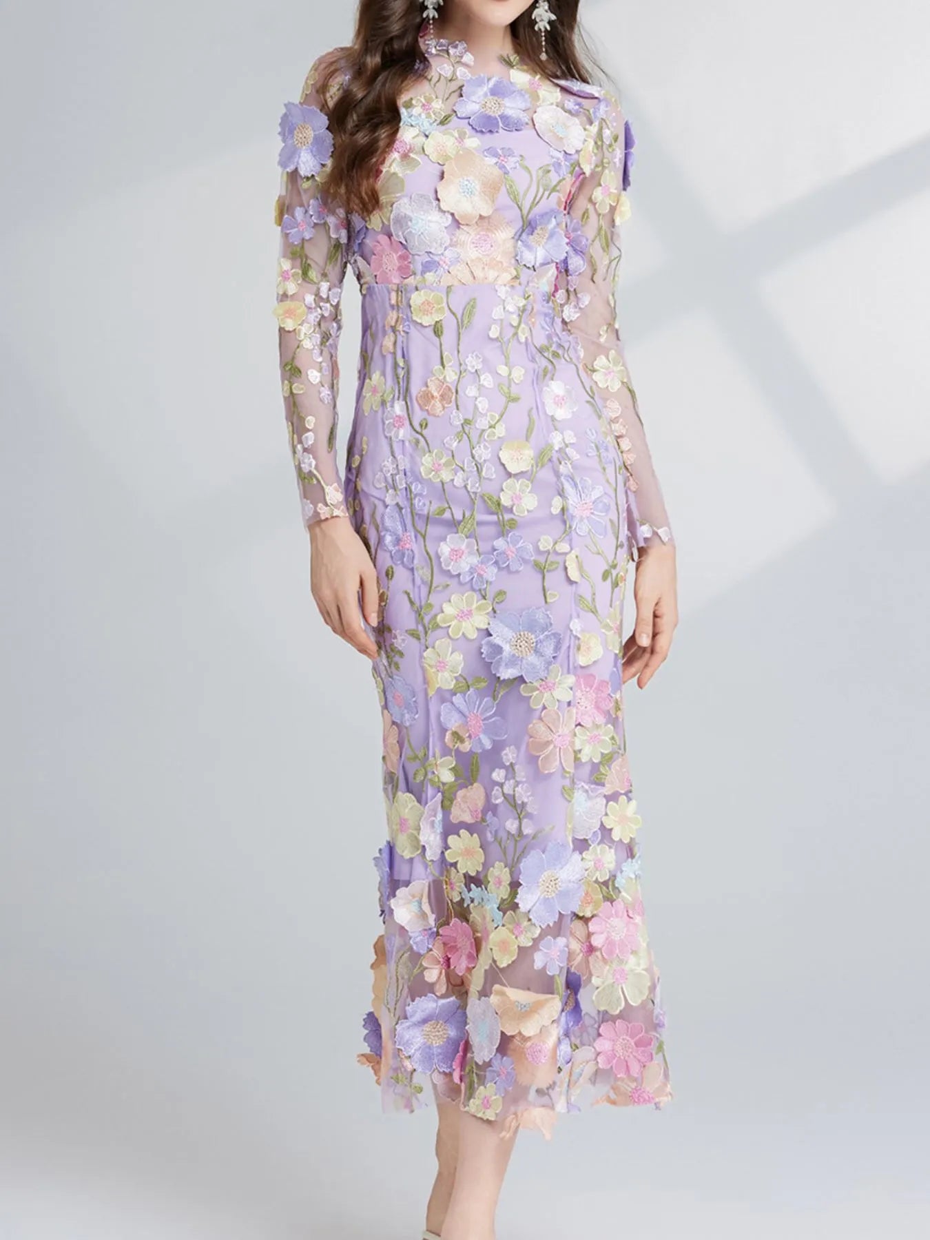 Enchanted Wildflower Mesh Maxi Dress | 4 Colors-Tactilefable