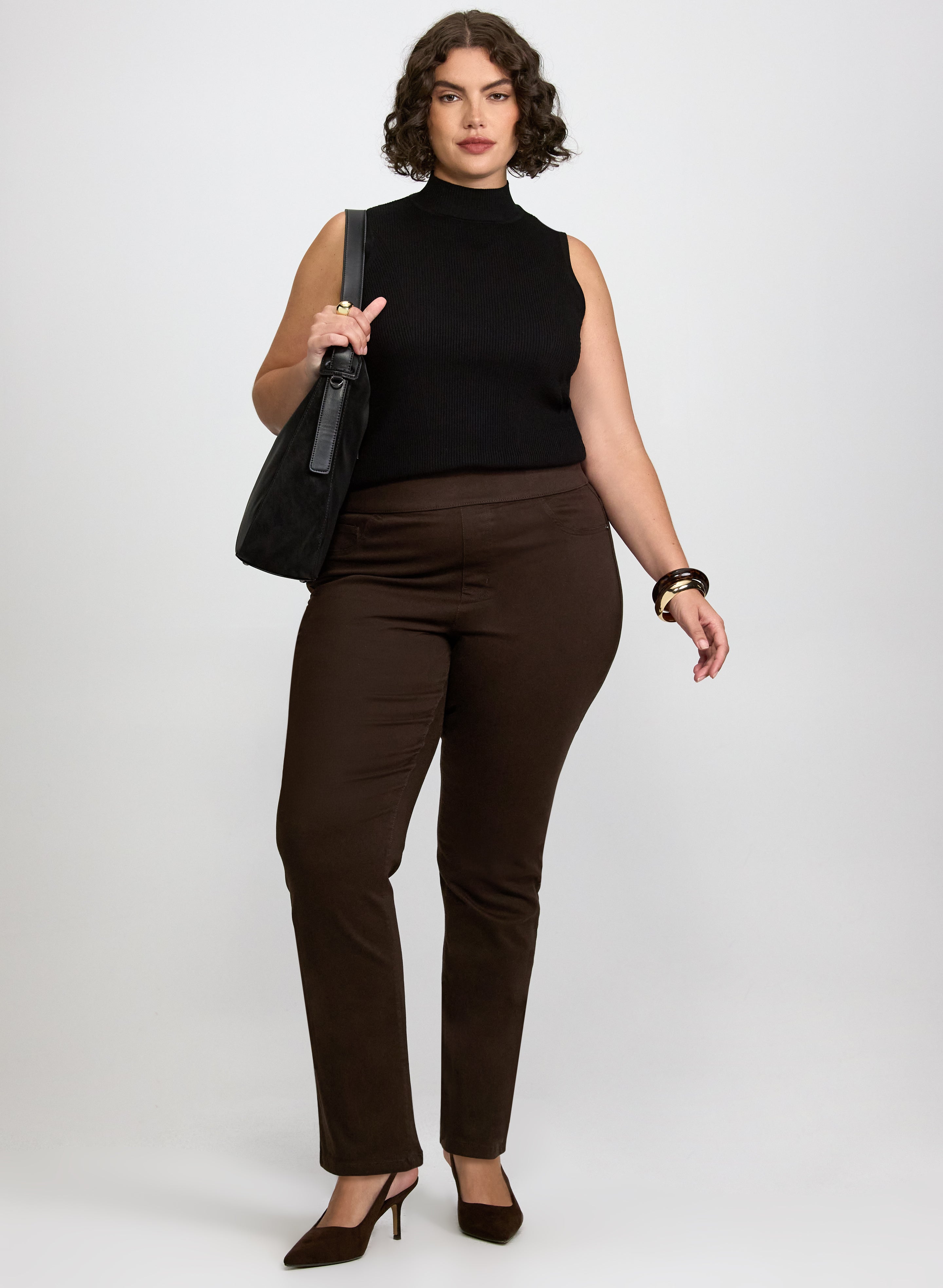 Straight-Leg Pull-On Jeans-Tactilefable