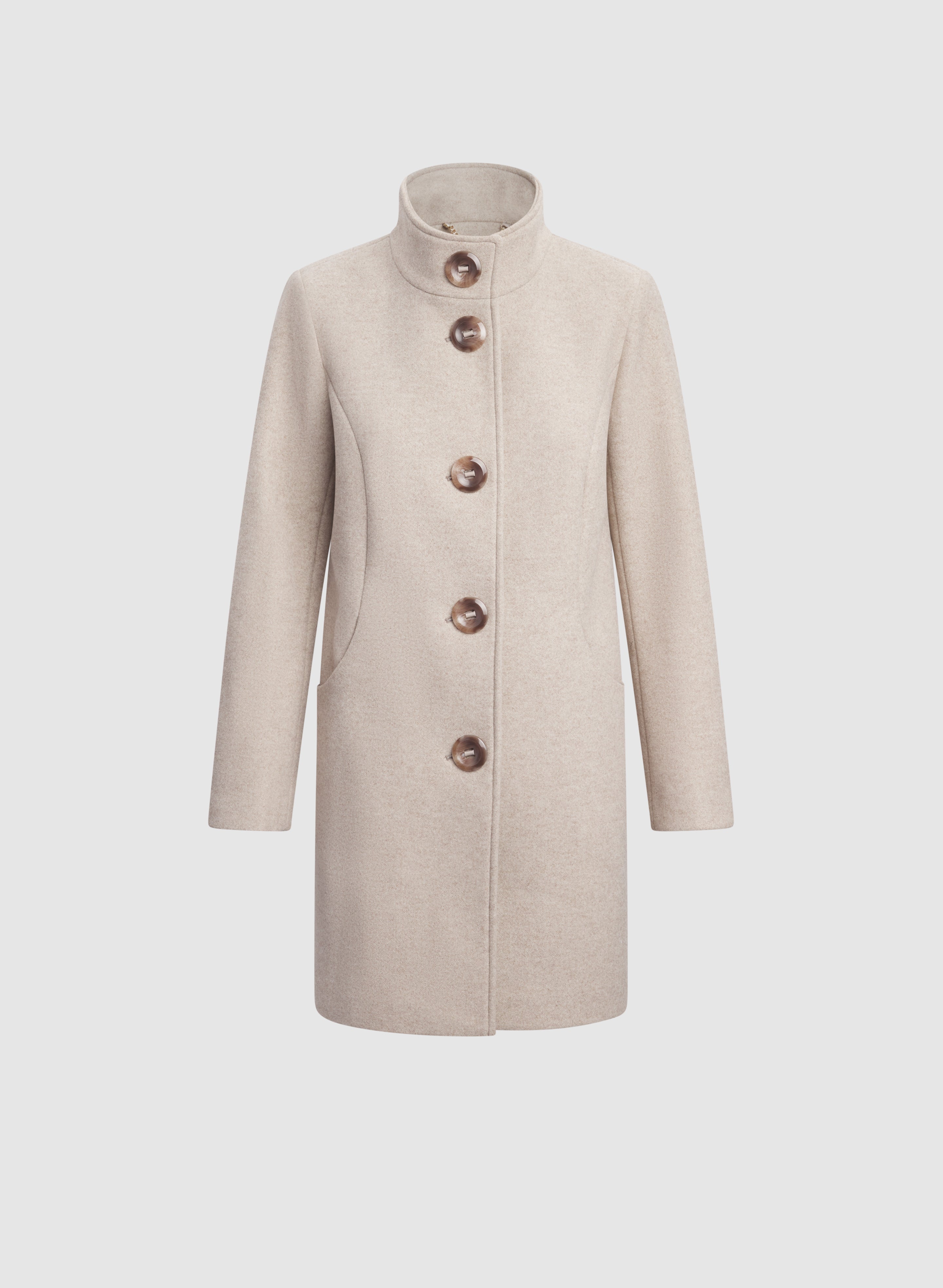 Stretch Wool-Blend Coat-Tactilefable
