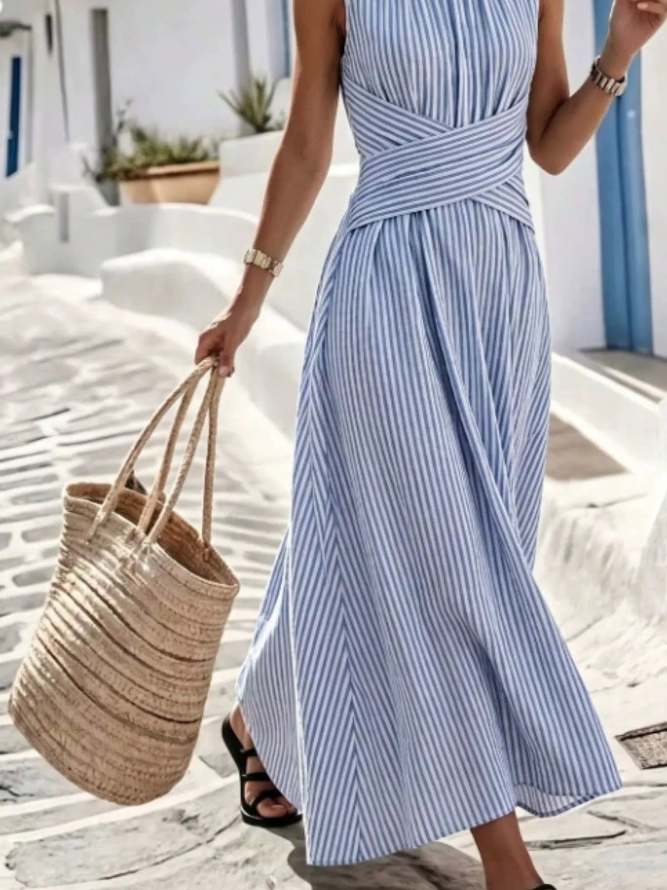 Lori Striped Sleeveless Maxi Dress | 4 Colors-Tactilefable