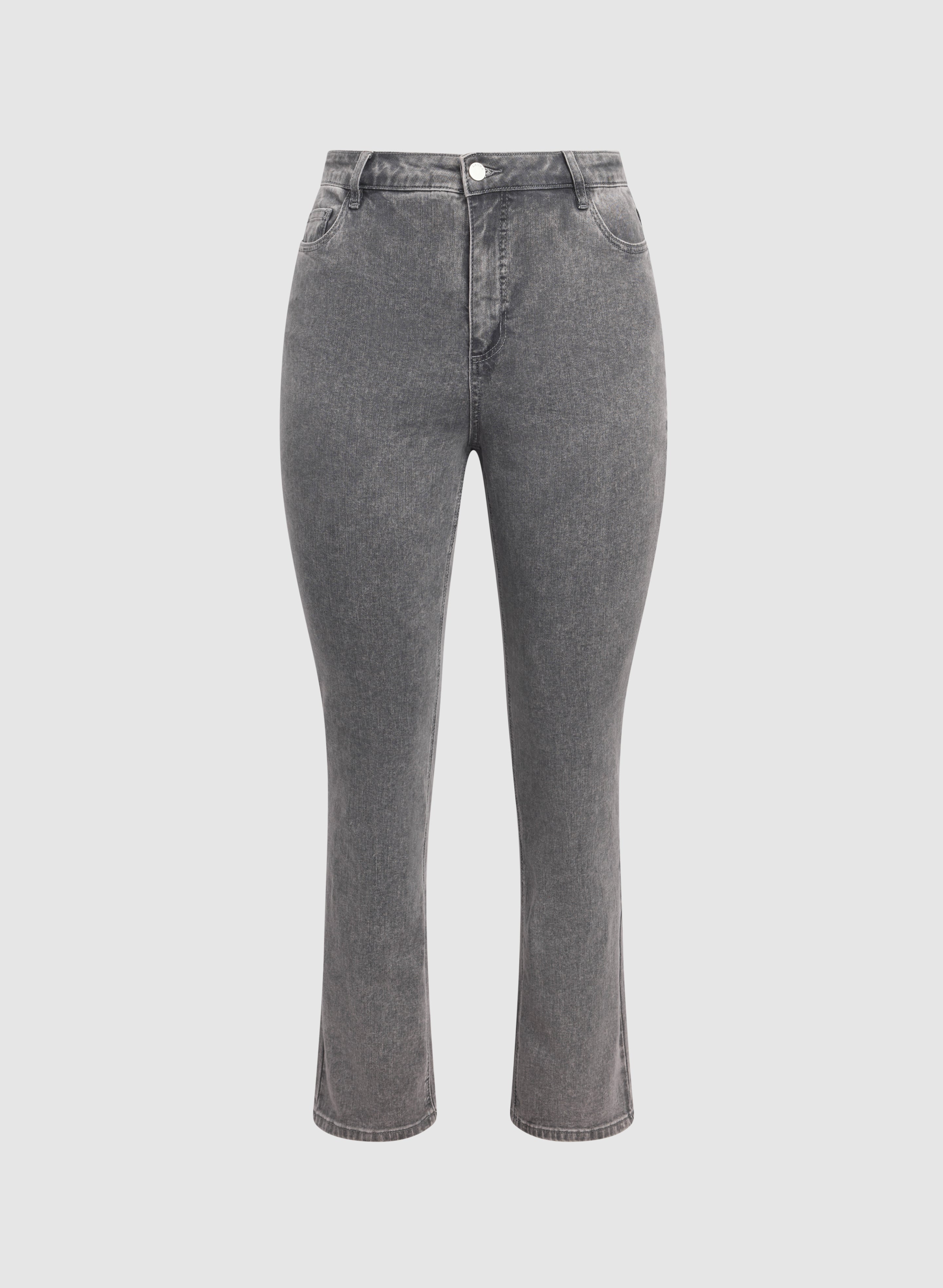 Faded Straight-Leg Jeans-Tactilefable