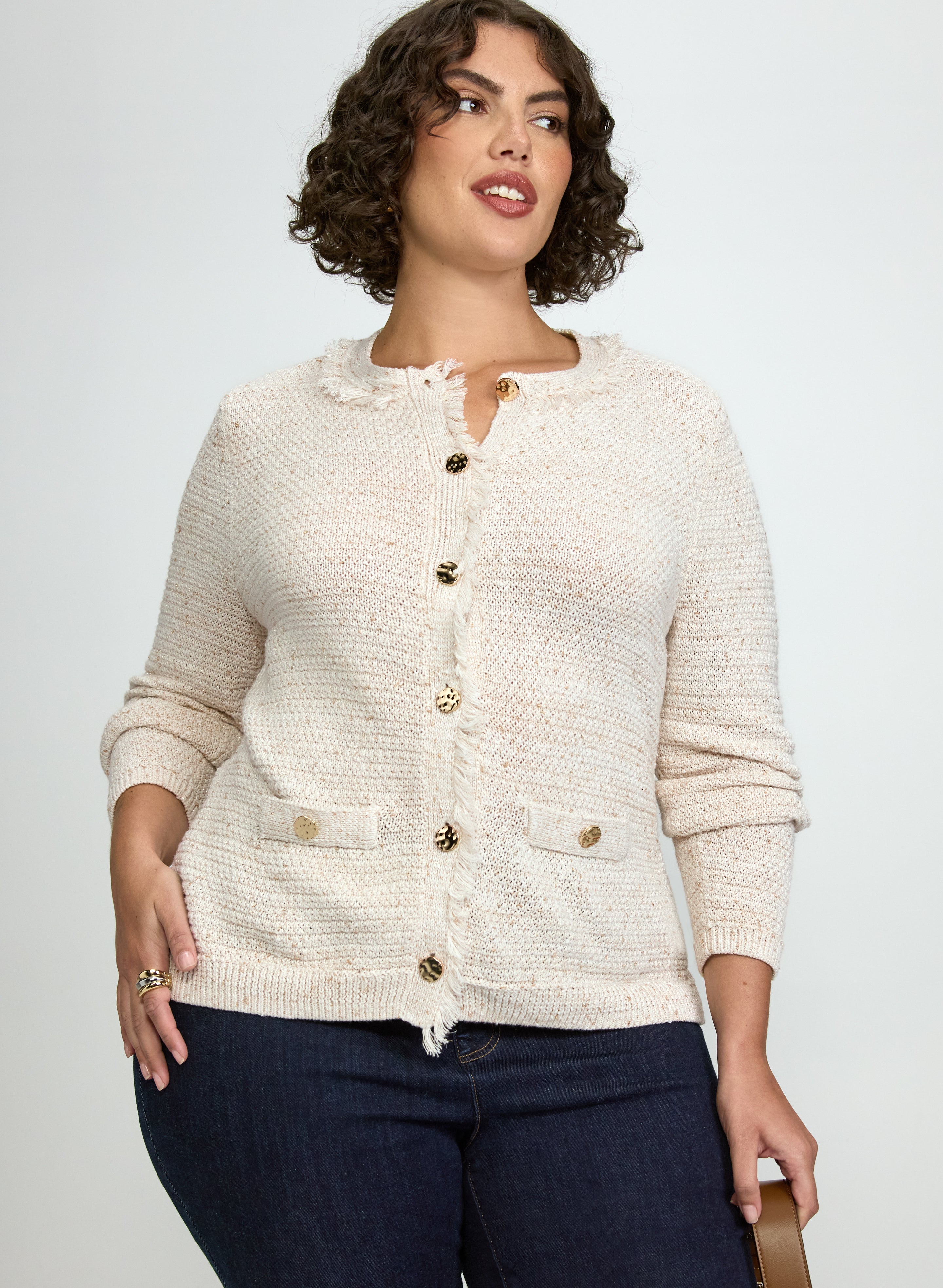 Boucle Yarn Cardigan-Tactilefable