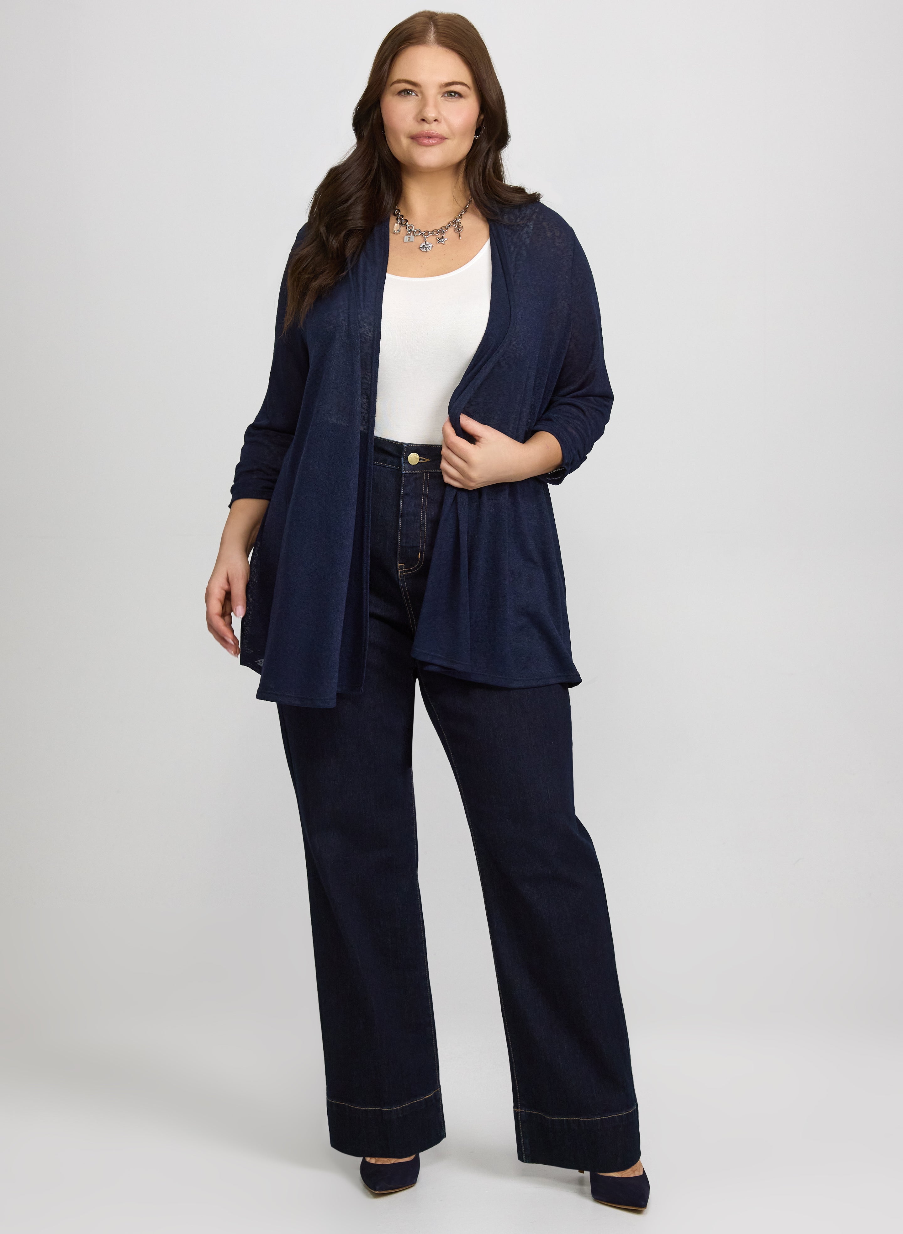 Knit Open-Front Cardigan-Tactilefable