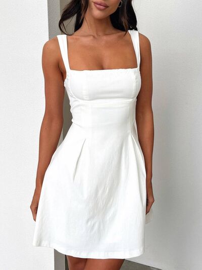 Arabella Devine Bow Back Square Neck Mini Dress | 4 Colors-Tactilefable
