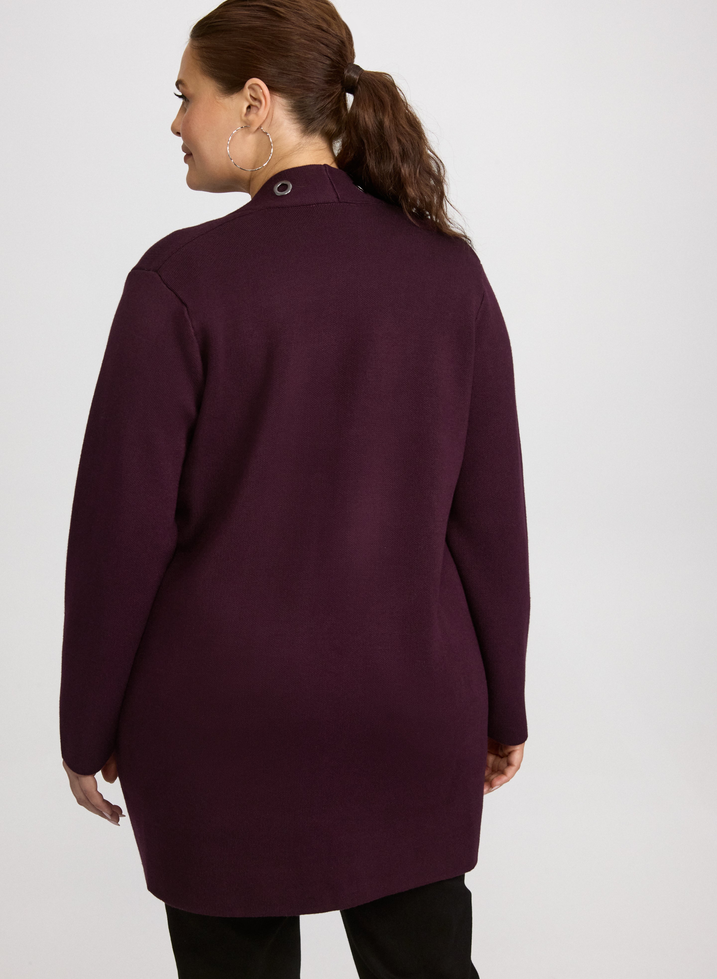 Grommet Detail Cardigan-Tactilefable