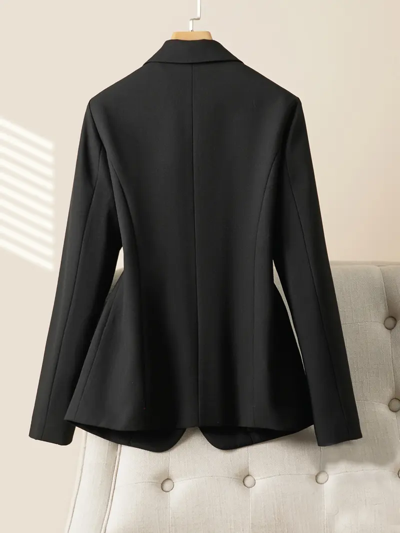 Women's Fashion Collared Blazer Jacket Long Sleeve Fitted, Professional Office Wear, Business Work Clothes, Business Formal Wear, Formal Business Attire, Stylish Ladies Suit Coat, Elegant Workwear Outerwear for Women