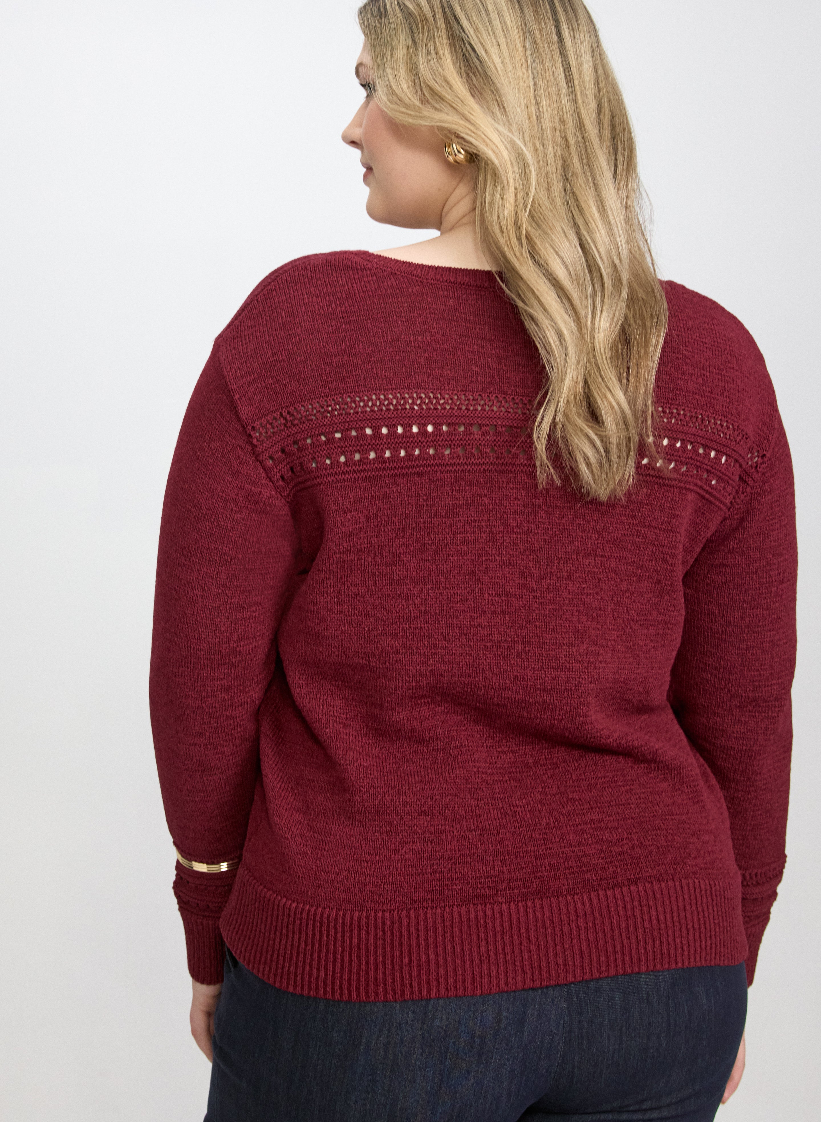Pointelle Knit Sweater-Tactilefable