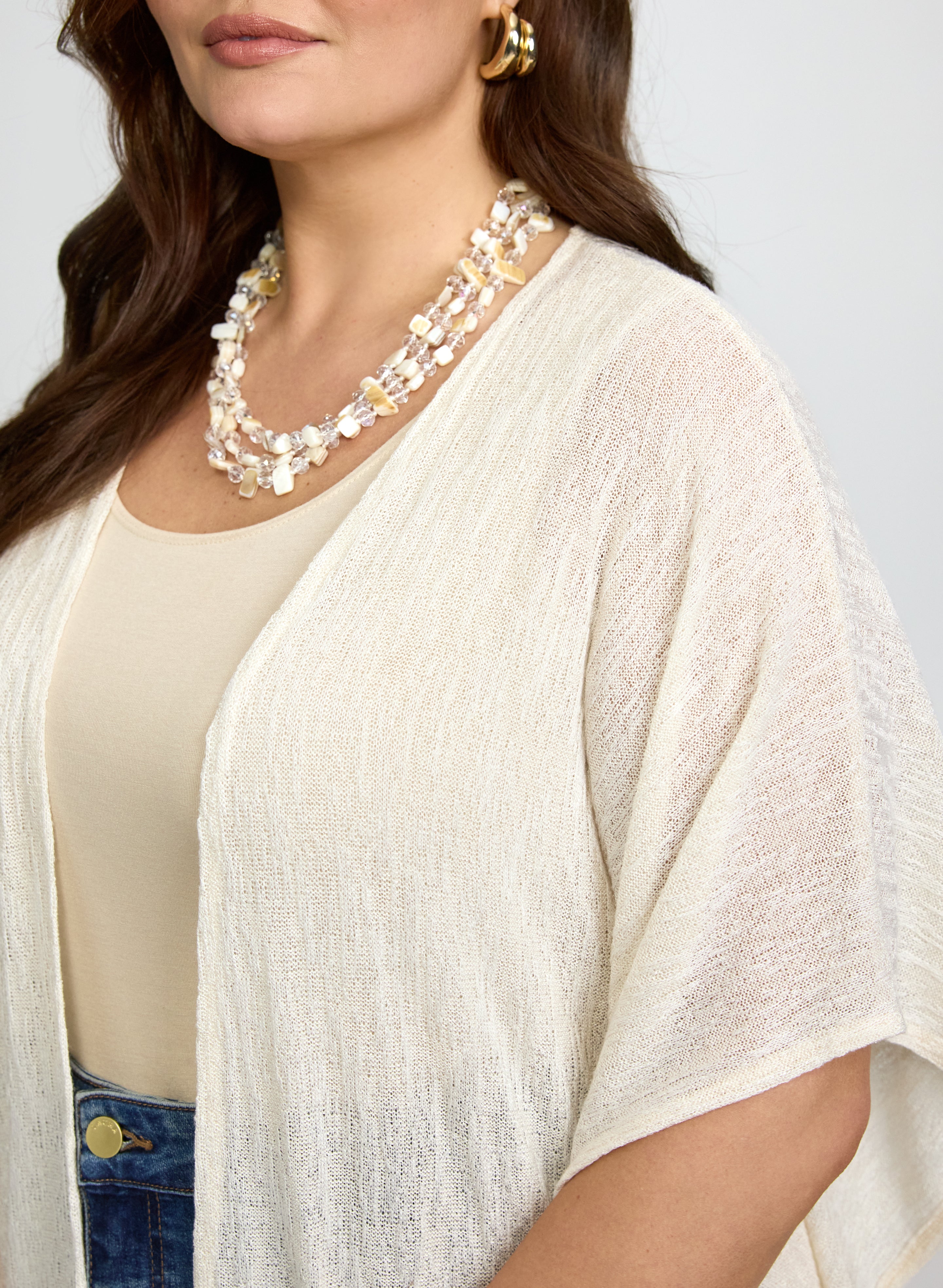 Open Melange Knit Cover-Up-Tactilefable