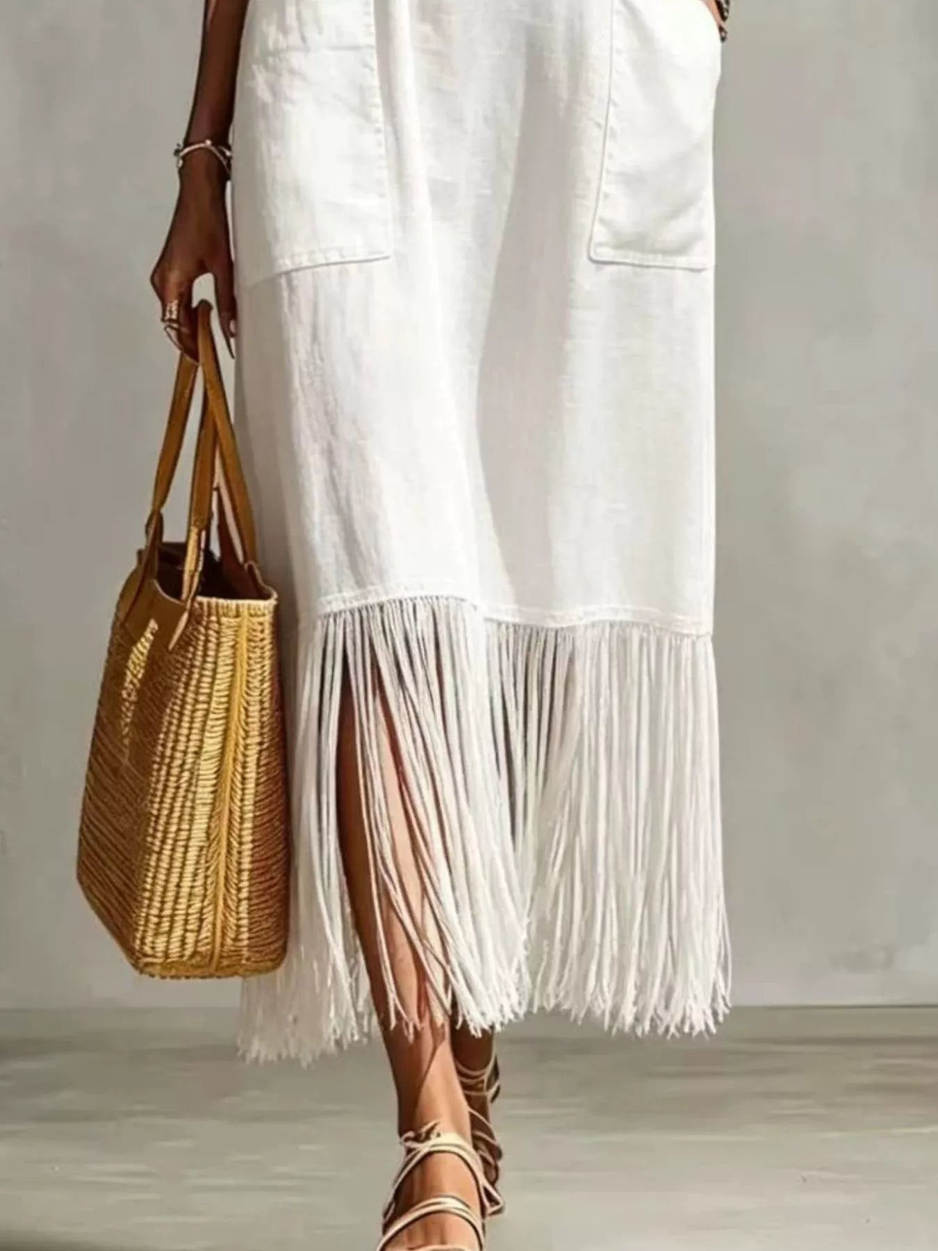 Coco Fringe Spaghetti Strap Dress | 5 Colors-Tactilefable