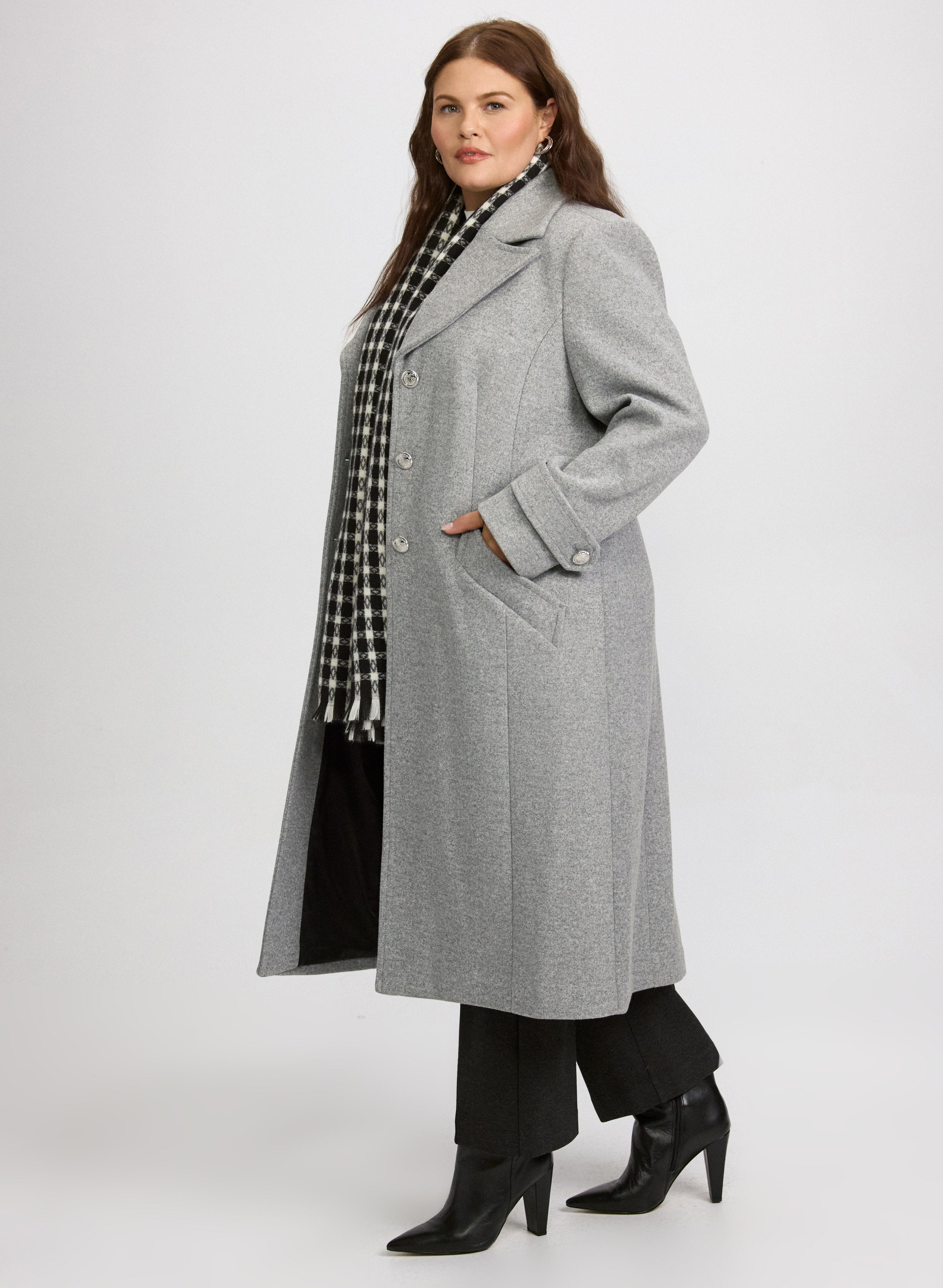 Stretch Wool-Blend Coat-Tactilefable