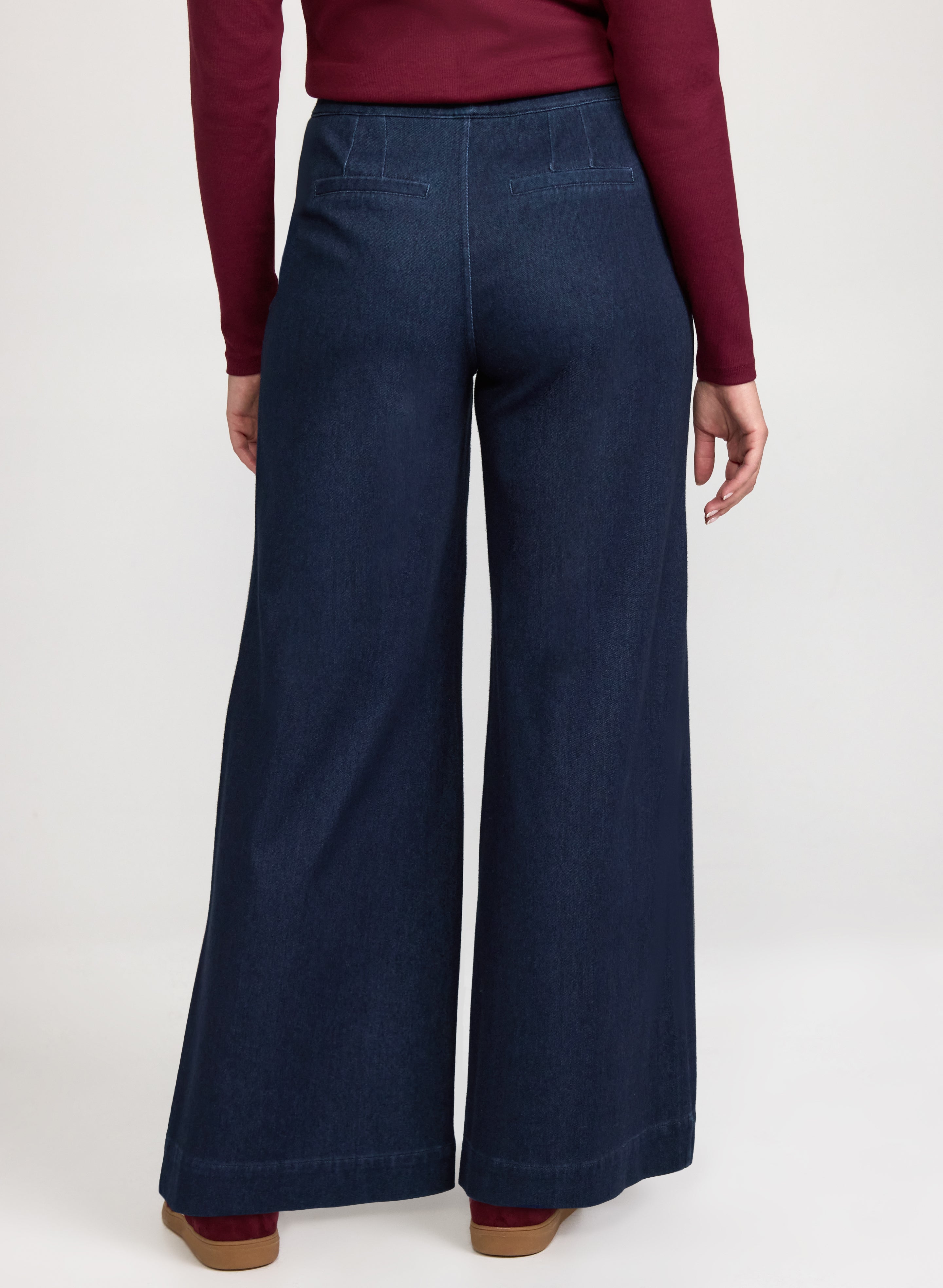 Comfort Stretch Wide-Leg Jeans-Tactilefable