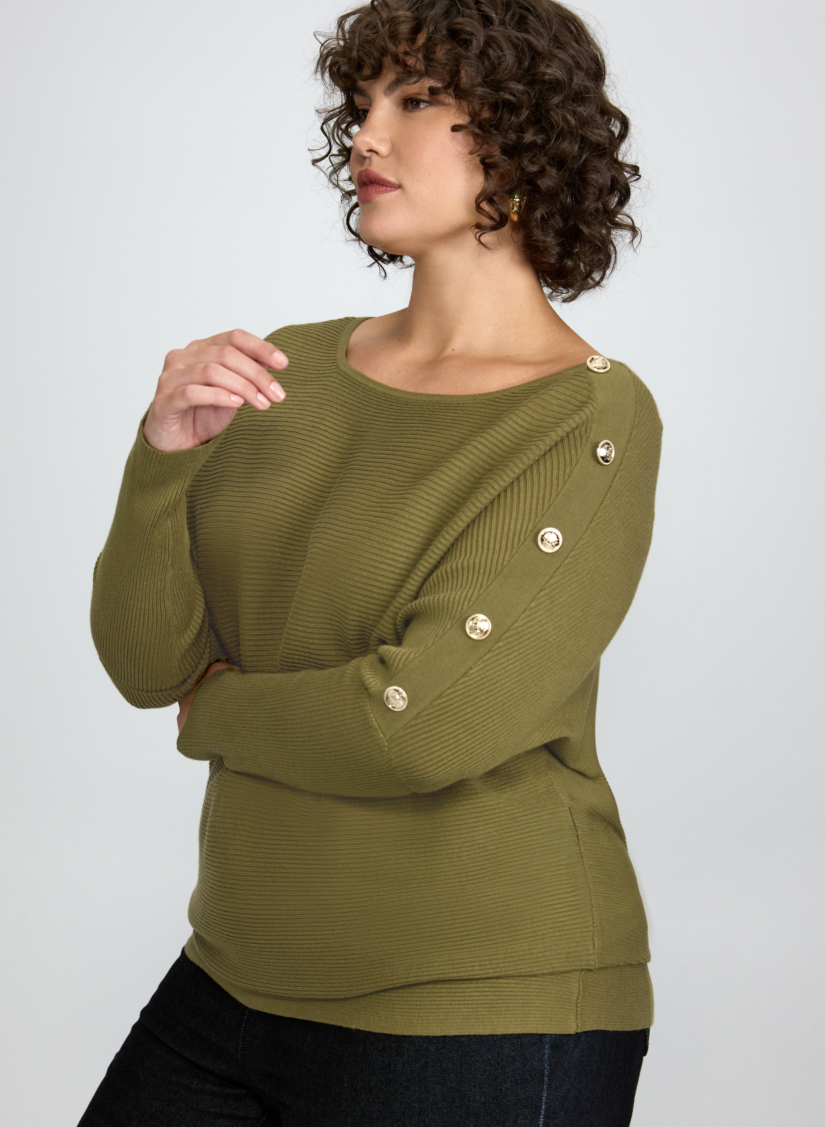 Button Detail Pullover-Tactilefable