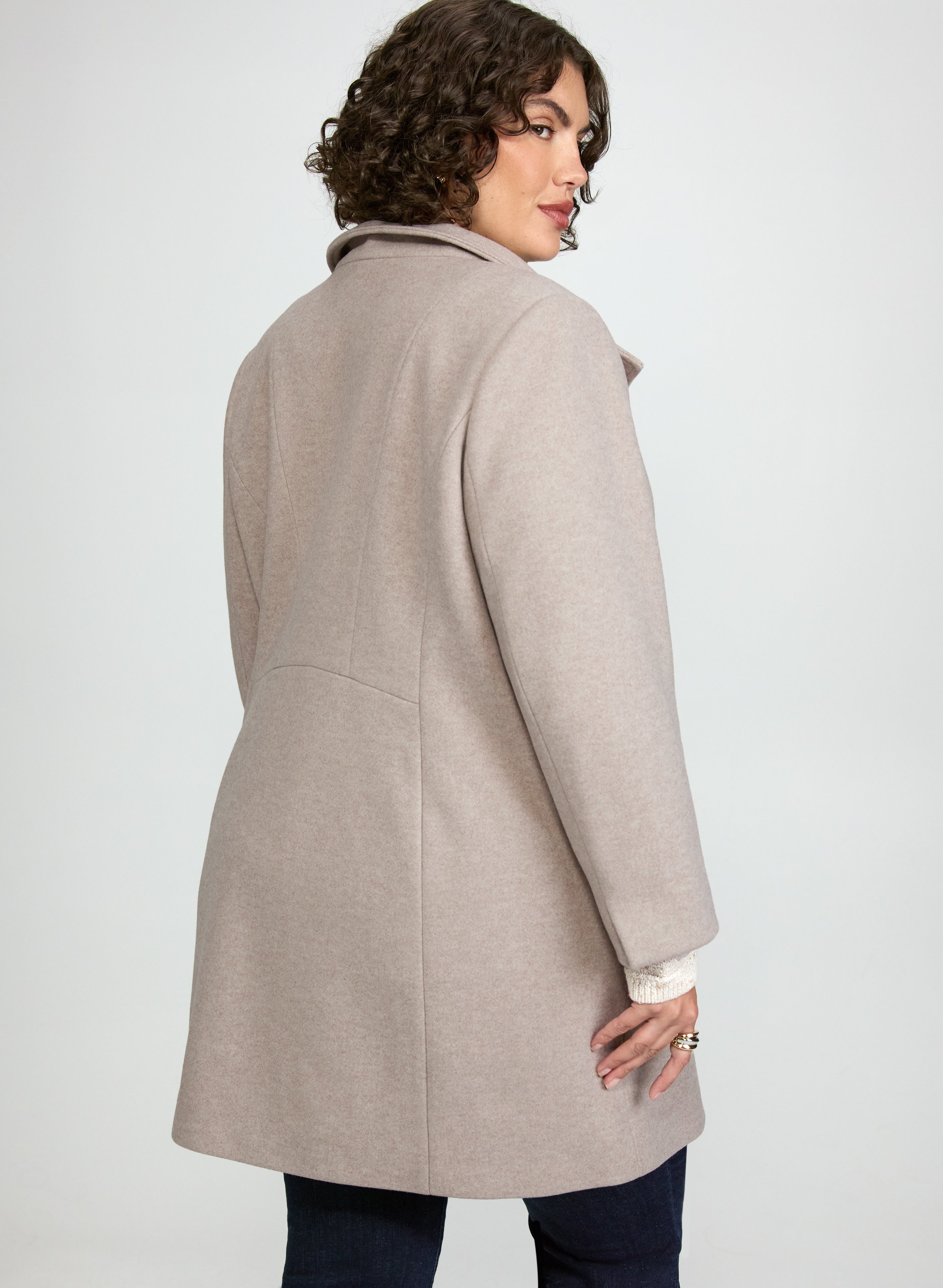 Stretch Wool-Blend Coat-Tactilefable
