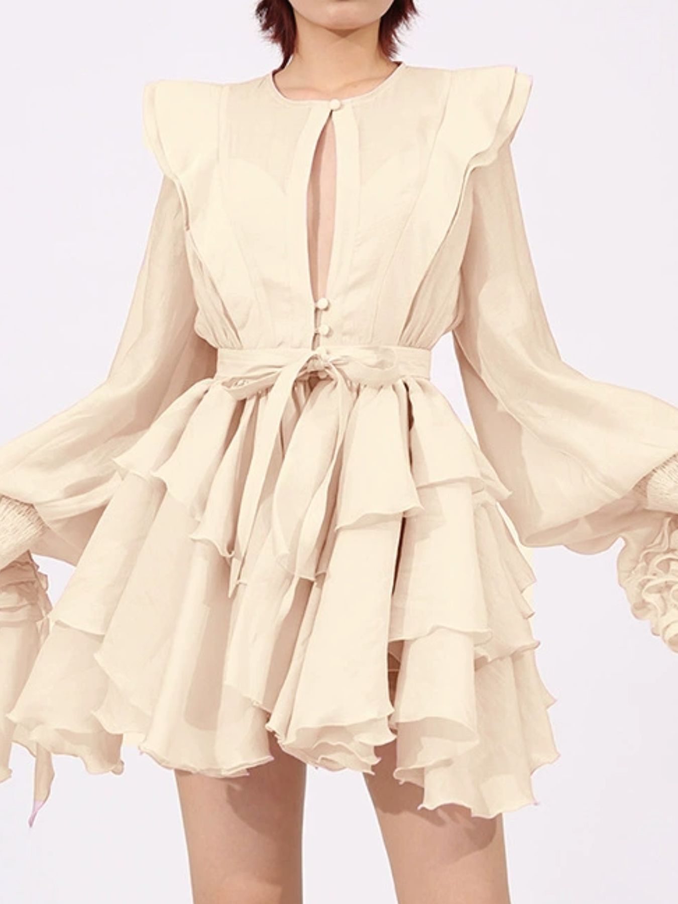 Layer Cake Ruffled Long Sleeve Mini Dress | 3 Colors-Tactilefable