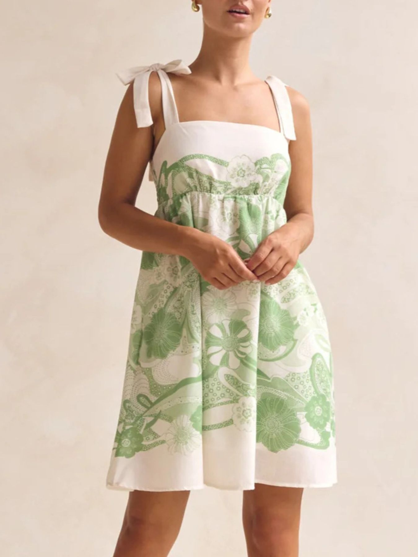 Flared Tie-Shoulder 60s Statement Mini Dress | 2 Colors | Poundton-Tactilefable