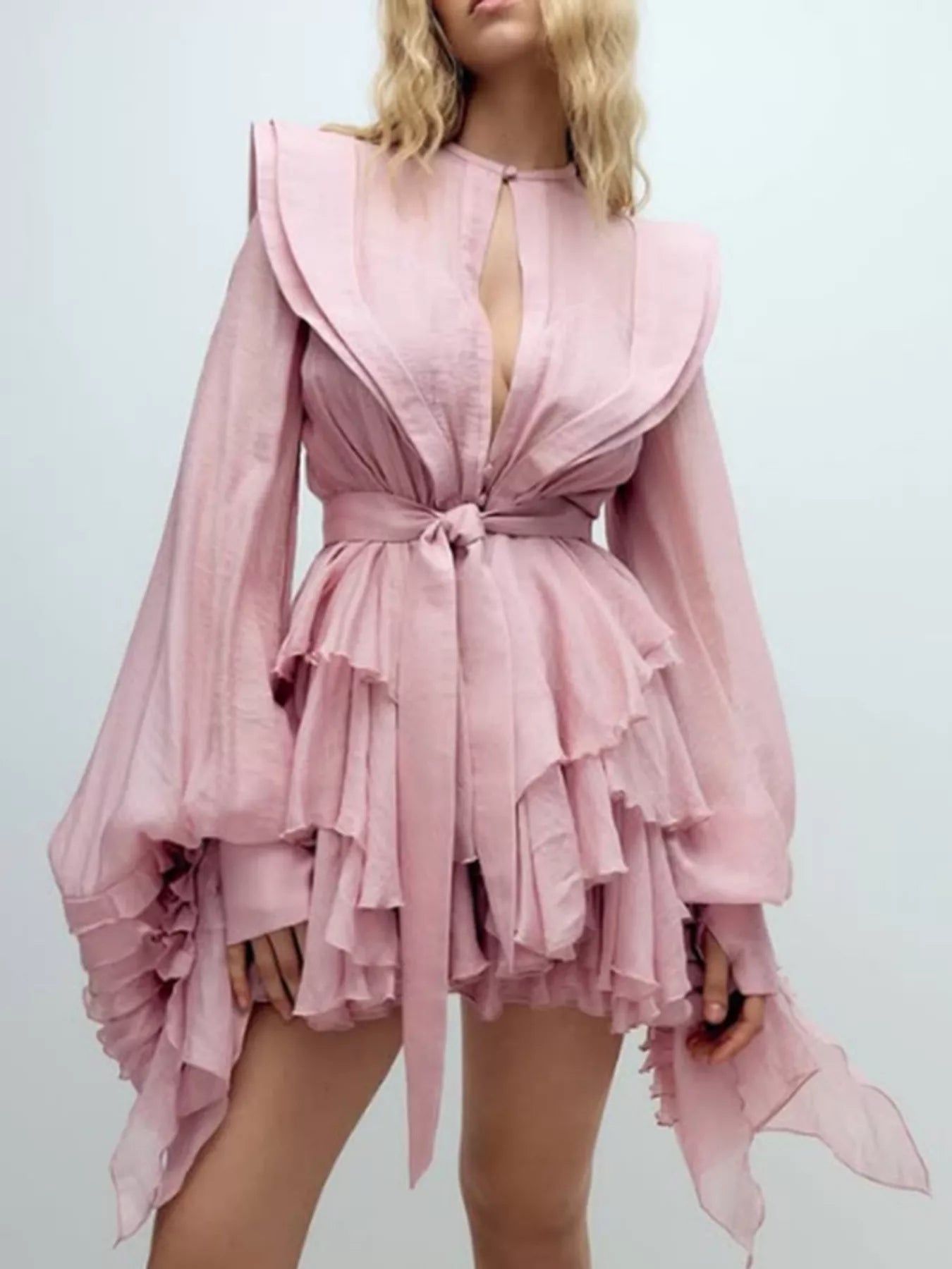 Layer Cake Ruffled Long Sleeve Mini Dress | 3 Colors-Tactilefable
