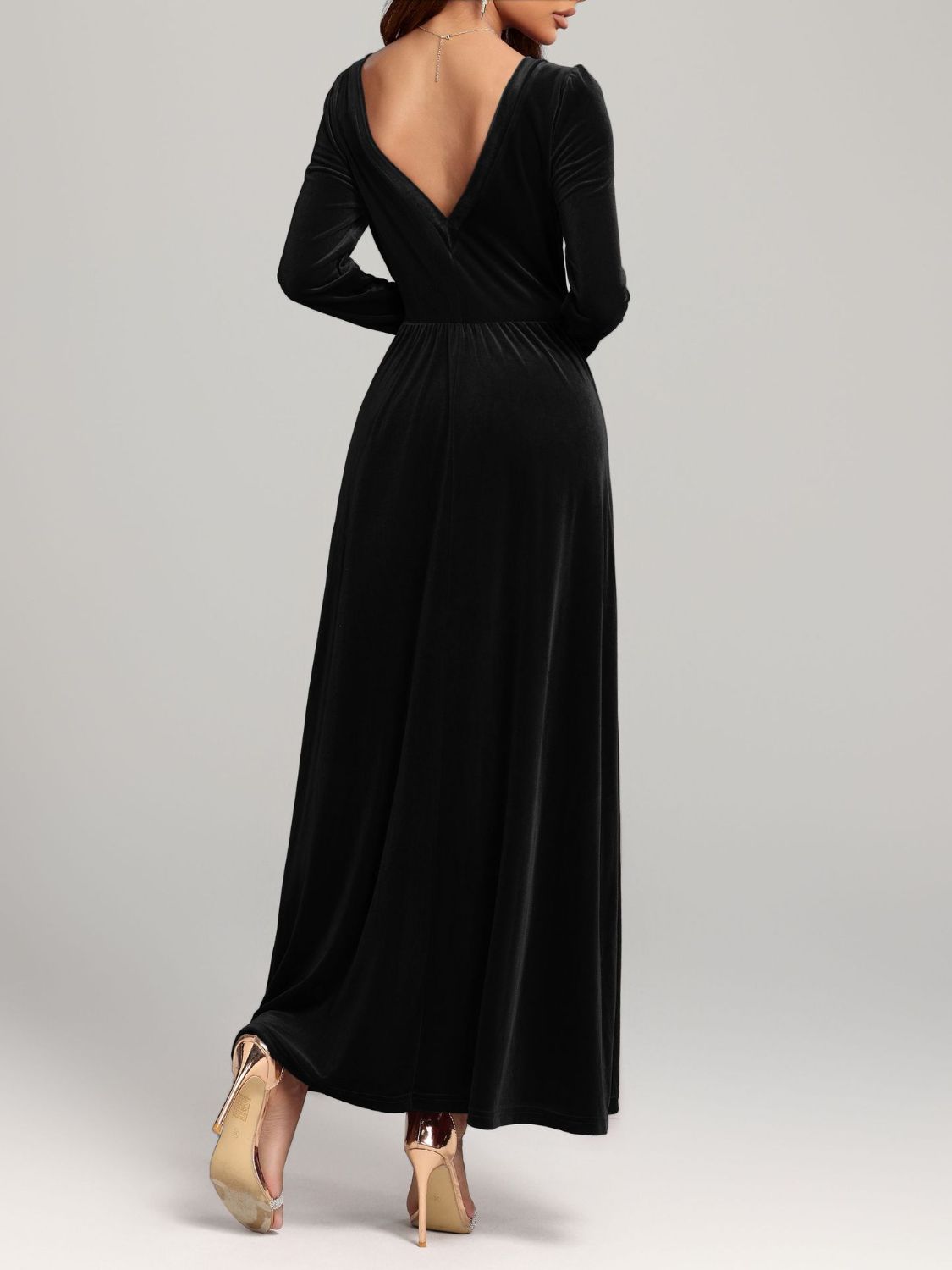 Faerie Velvet Square Neck Long Sleeve Dress | 4 Colors | Poundton-Tactilefable