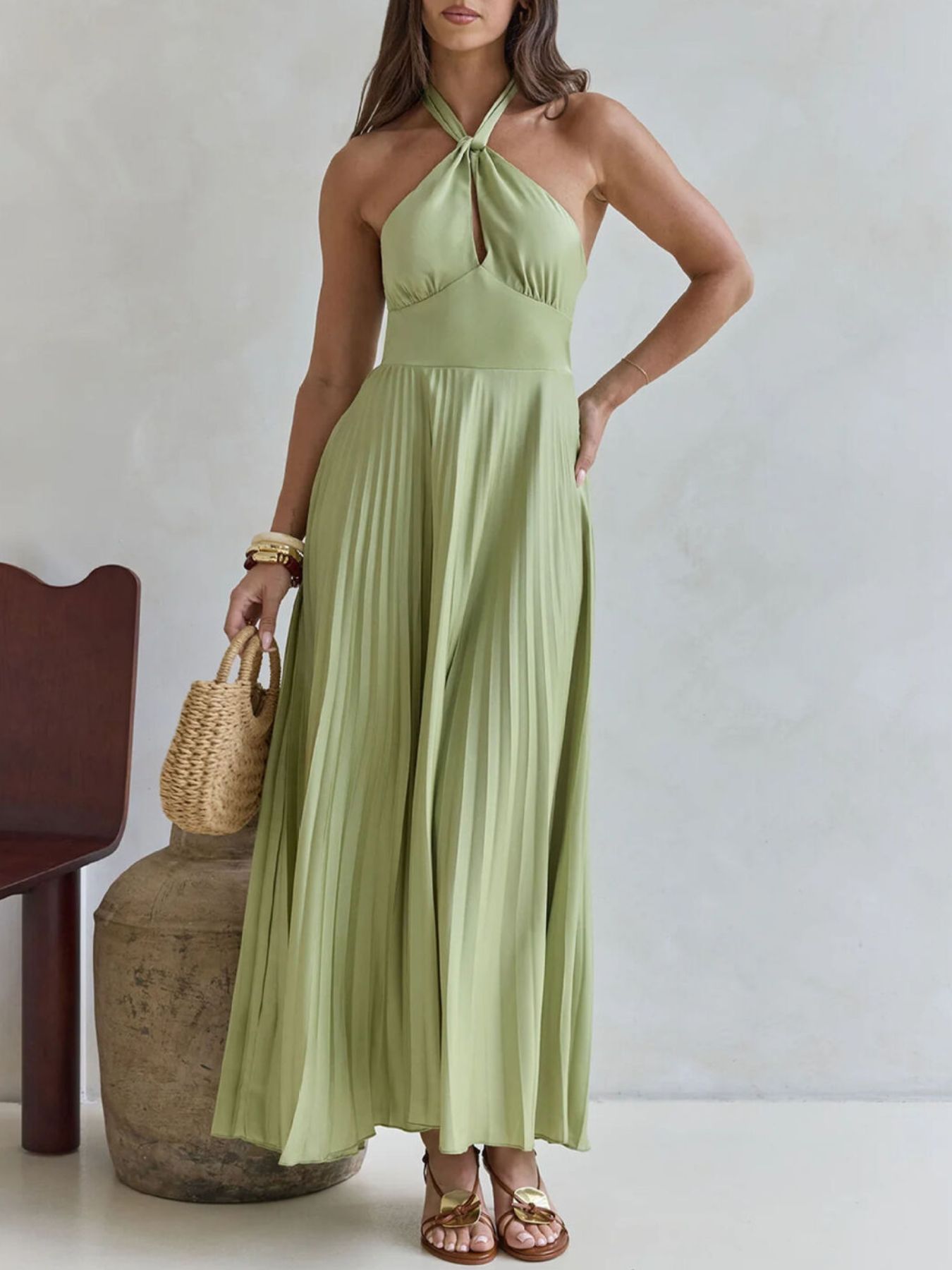 Pastel Reverie Halter Maxi Dress | 2 Colors-Tactilefable