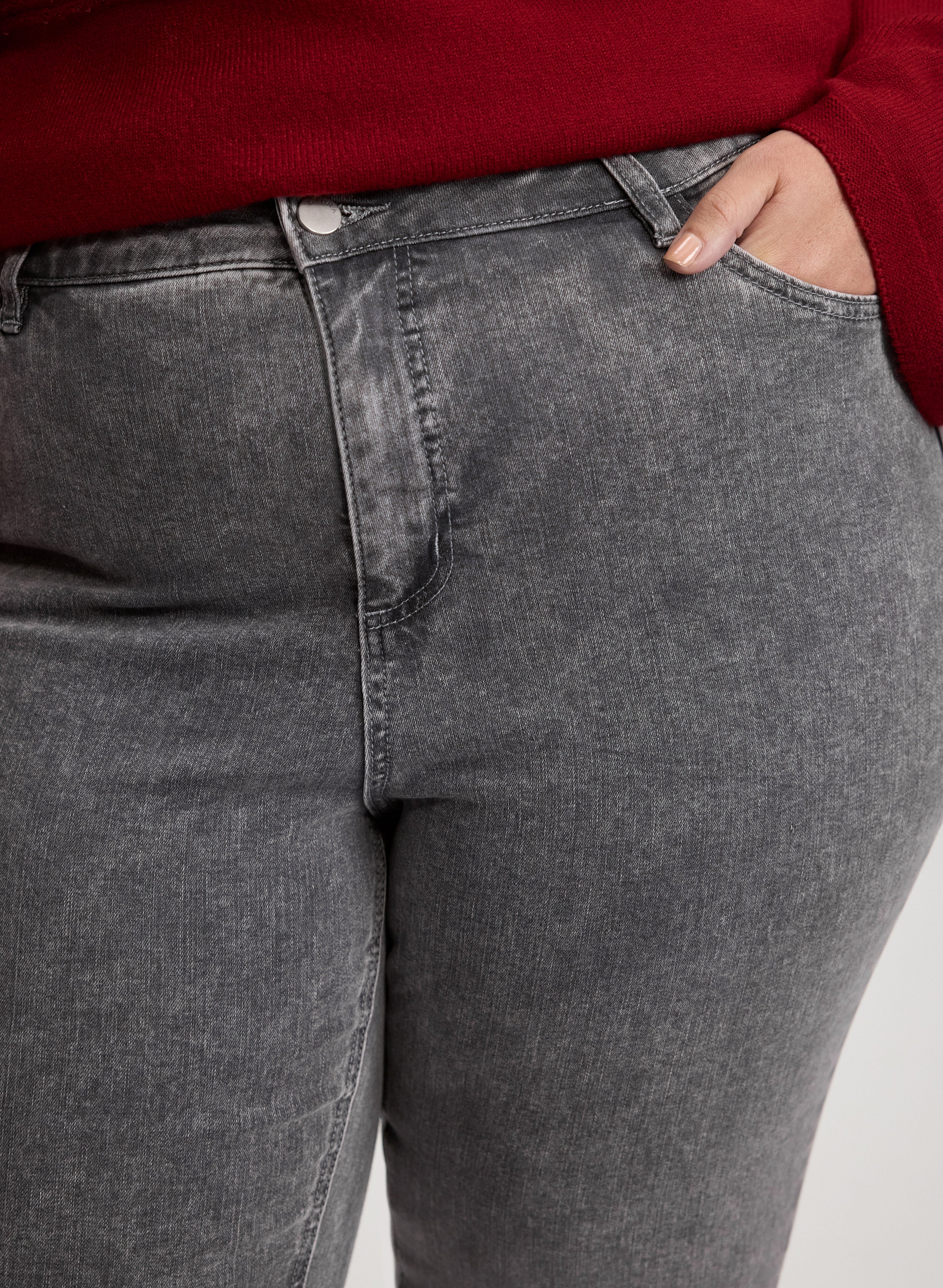 Faded Straight-Leg Jeans-Tactilefable