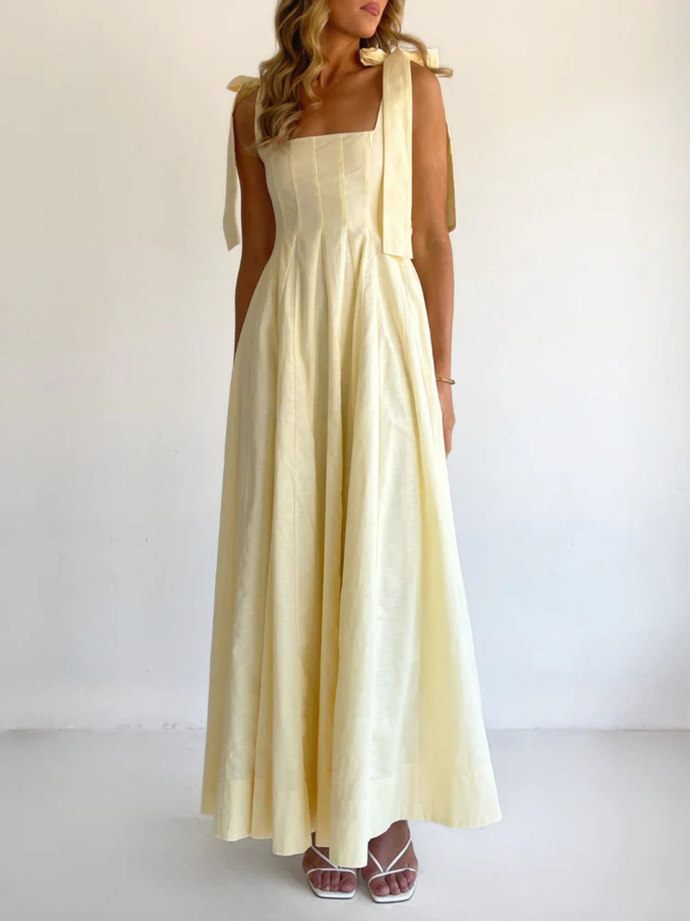 Pastel Promenade Tie-Shoulder Maxi Dress | 3 Colors-Tactilefable