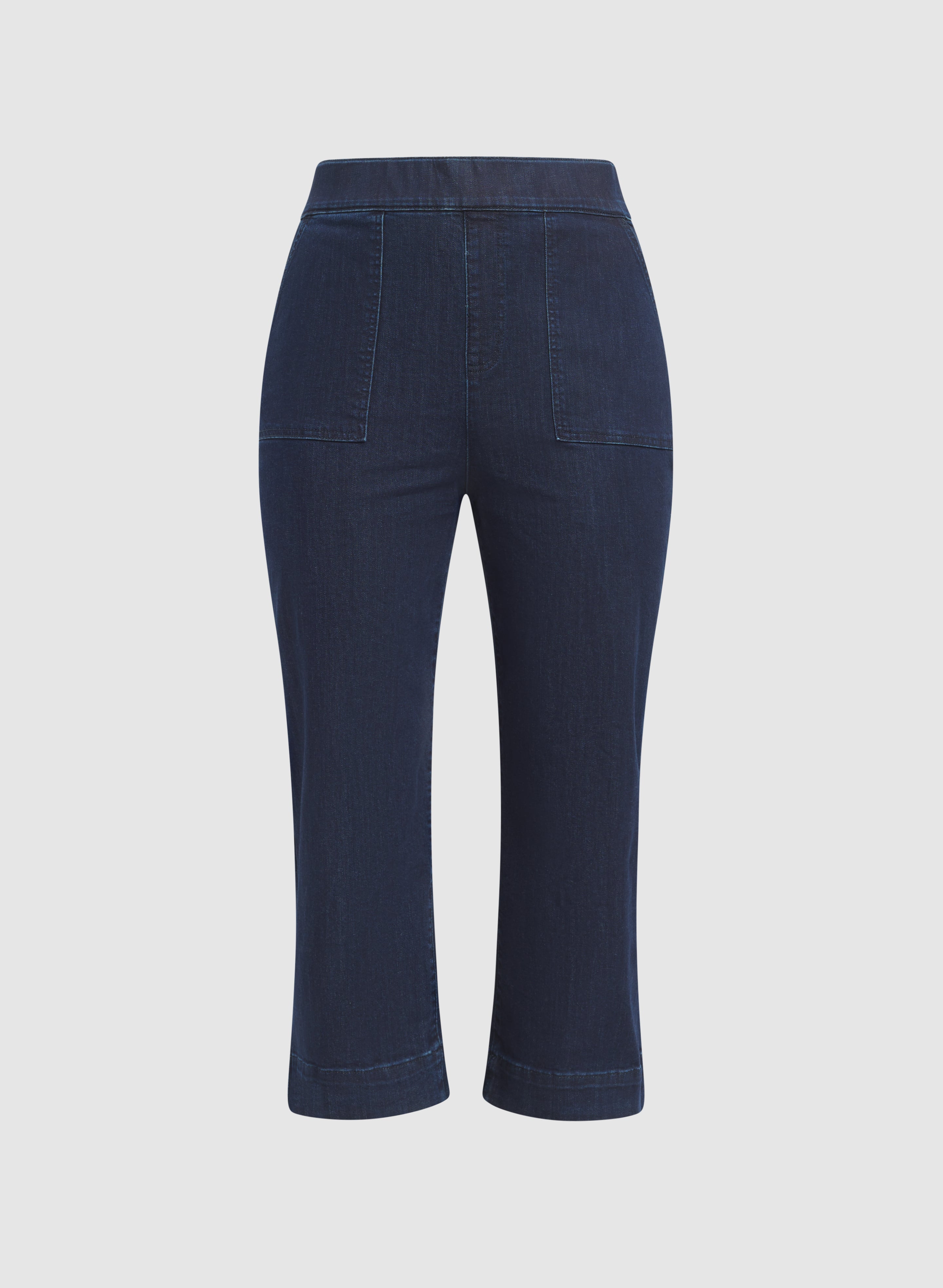 Denim Straight-Leg Capris-Tactilefable
