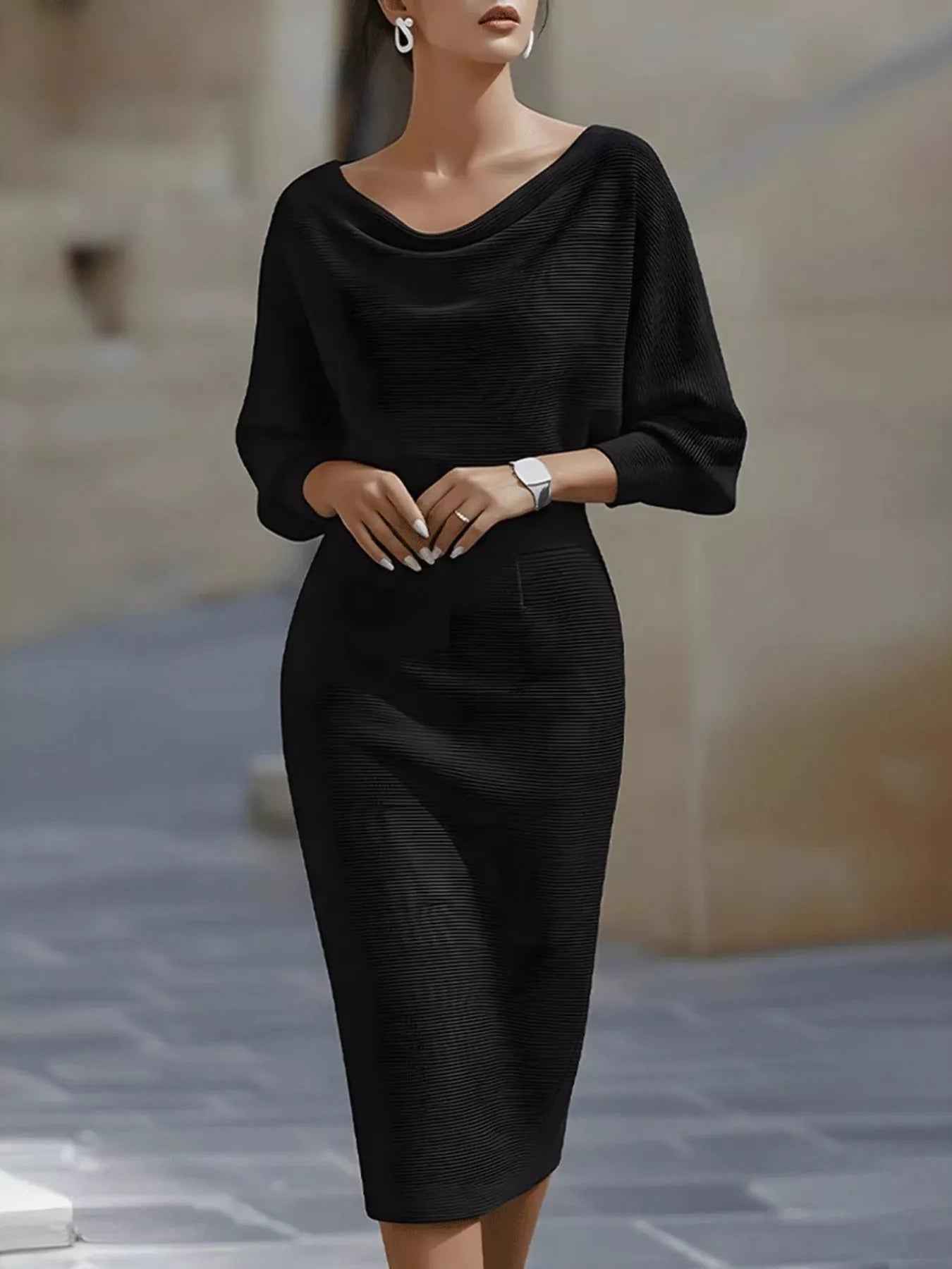 Silver Screen Sophisticate Knit Dress | 4 Colors-Tactilefable